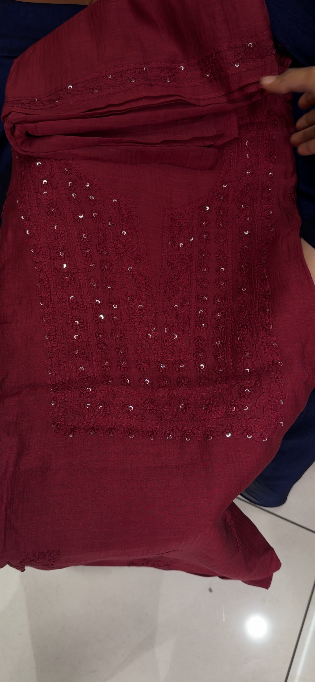 CHIKANKARI UNSTITCHED SALWAR SUITS - NUWA - 2208