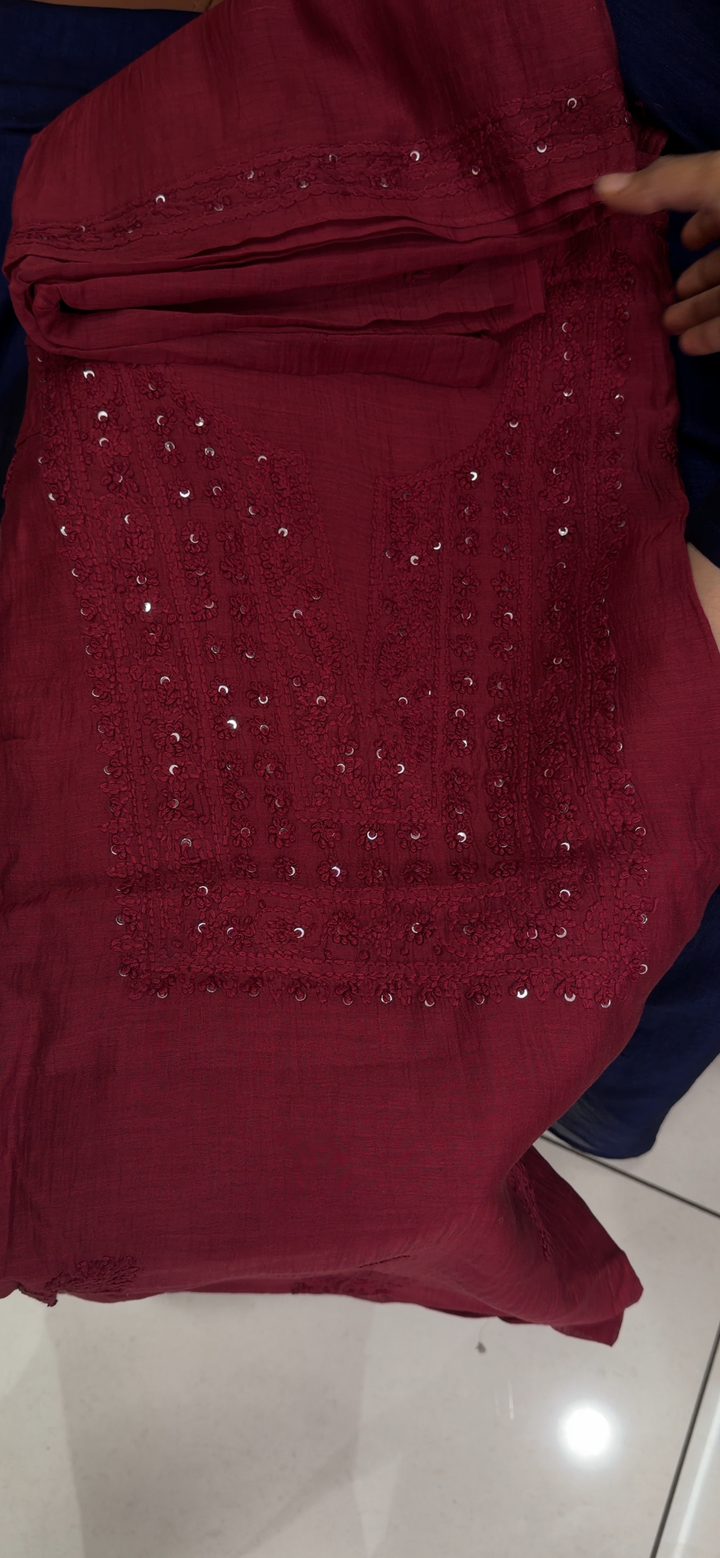 CHIKANKARI UNSTITCHED SALWAR SUITS - NUWA - 2208