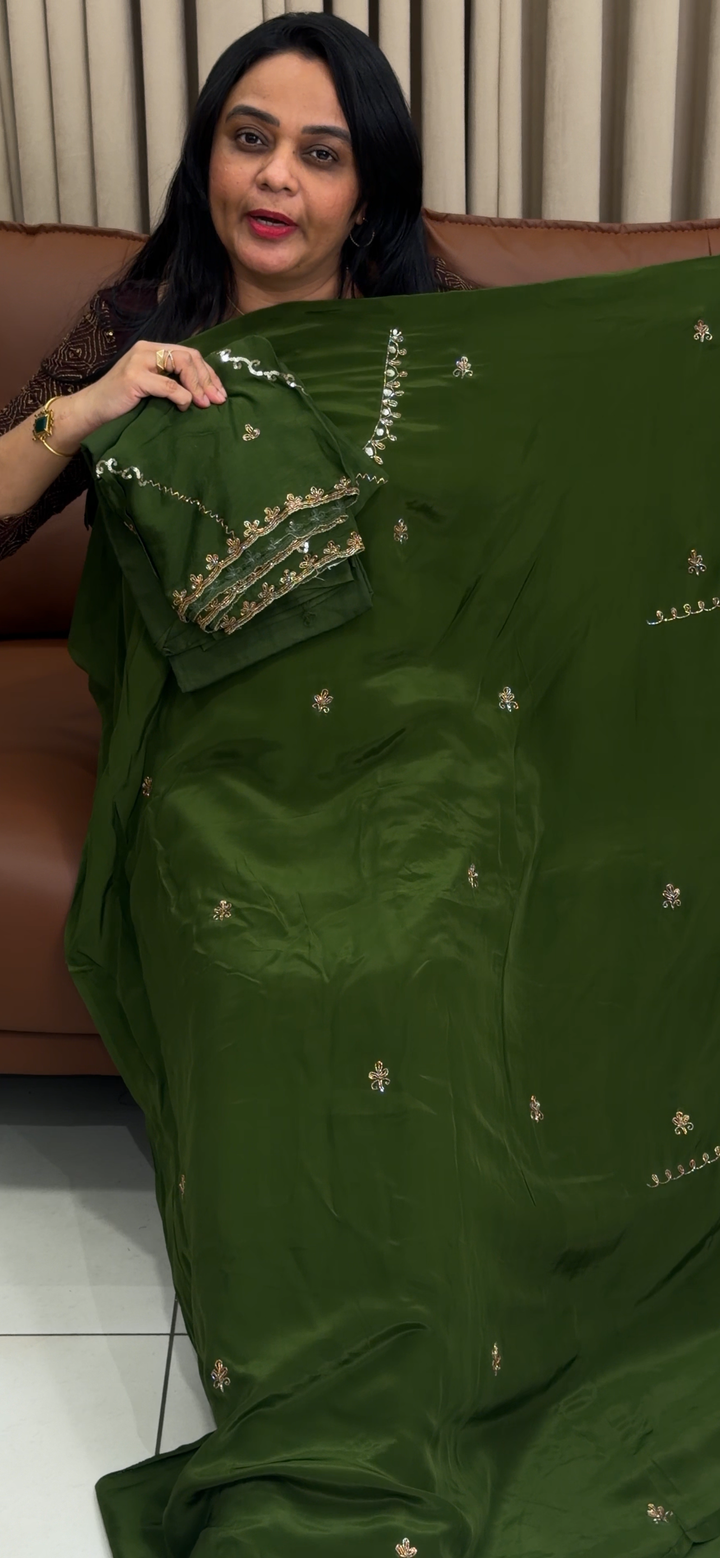 VISCOSE CRAPE UNSTITCHED SALWAR SUITS - NUWA - 1934