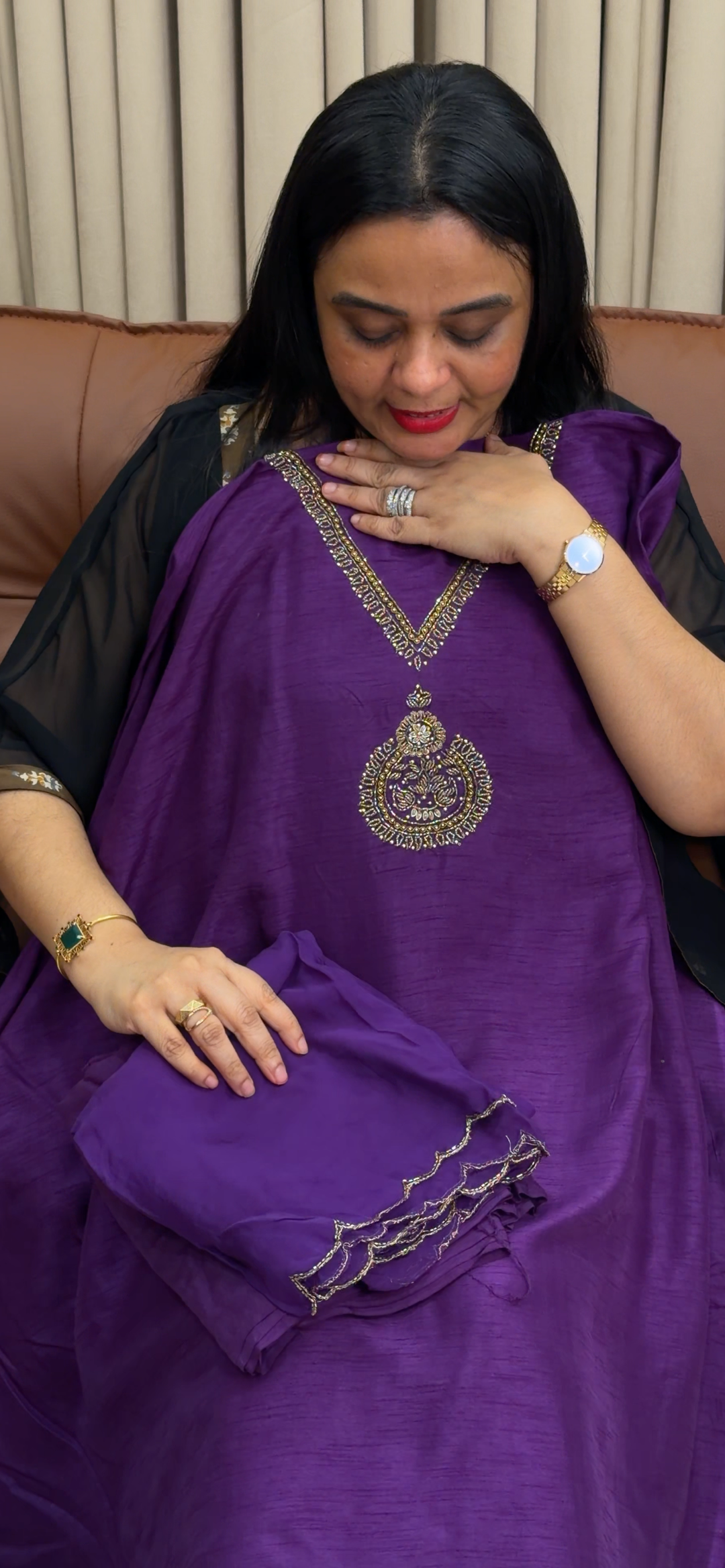 VISCOSE ORGANZA UNSTITCHED SALWAR SUITS - NUWA - 1914