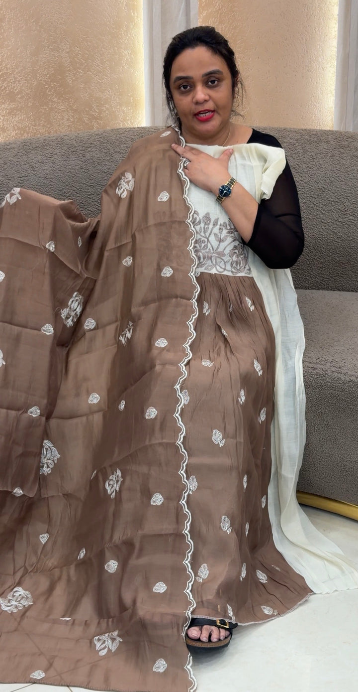 MALAI CHANDERI UNSTITCHED SALWAR SUITS - NUWA-2047
