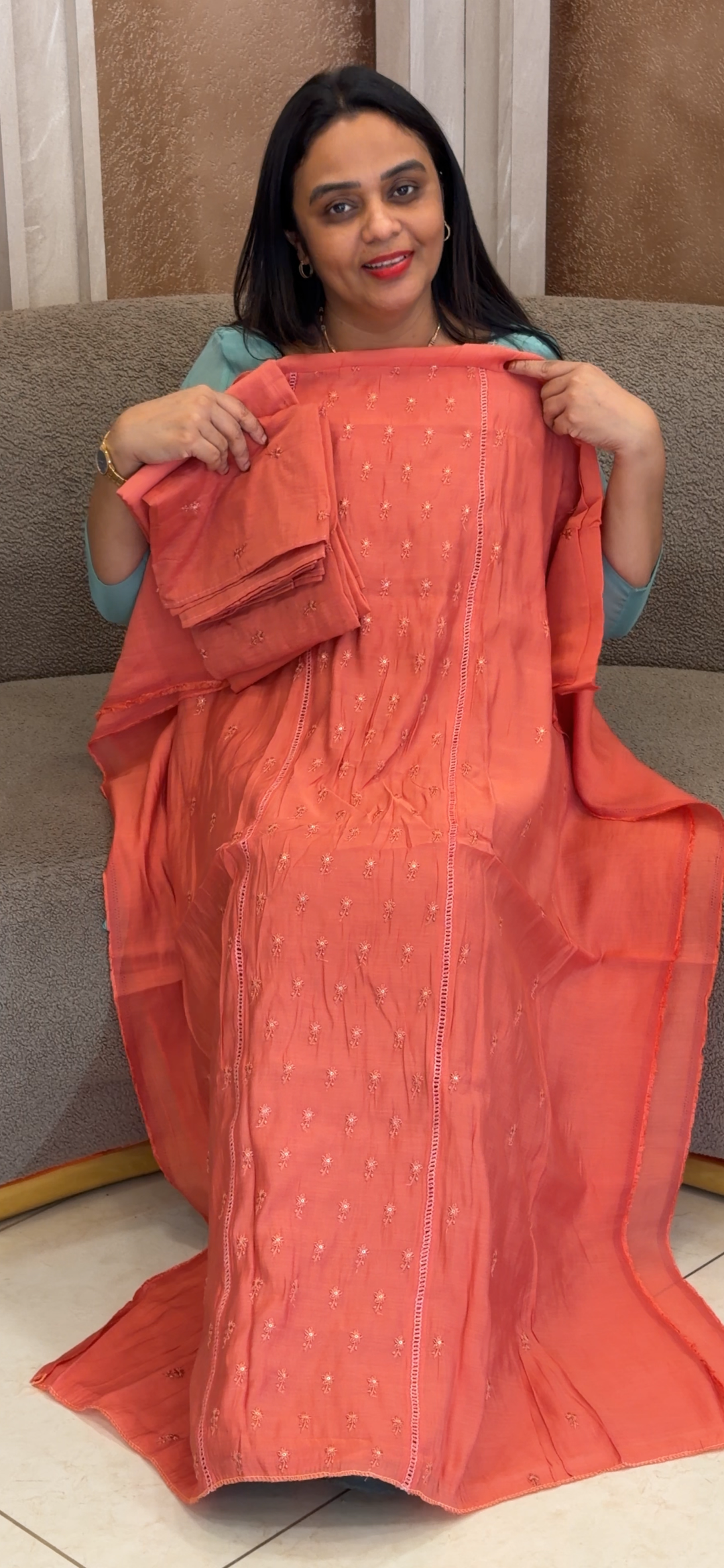 MALAI CHANDERI UNSTITCHED SALWAR SUITS - NUWA - 1041