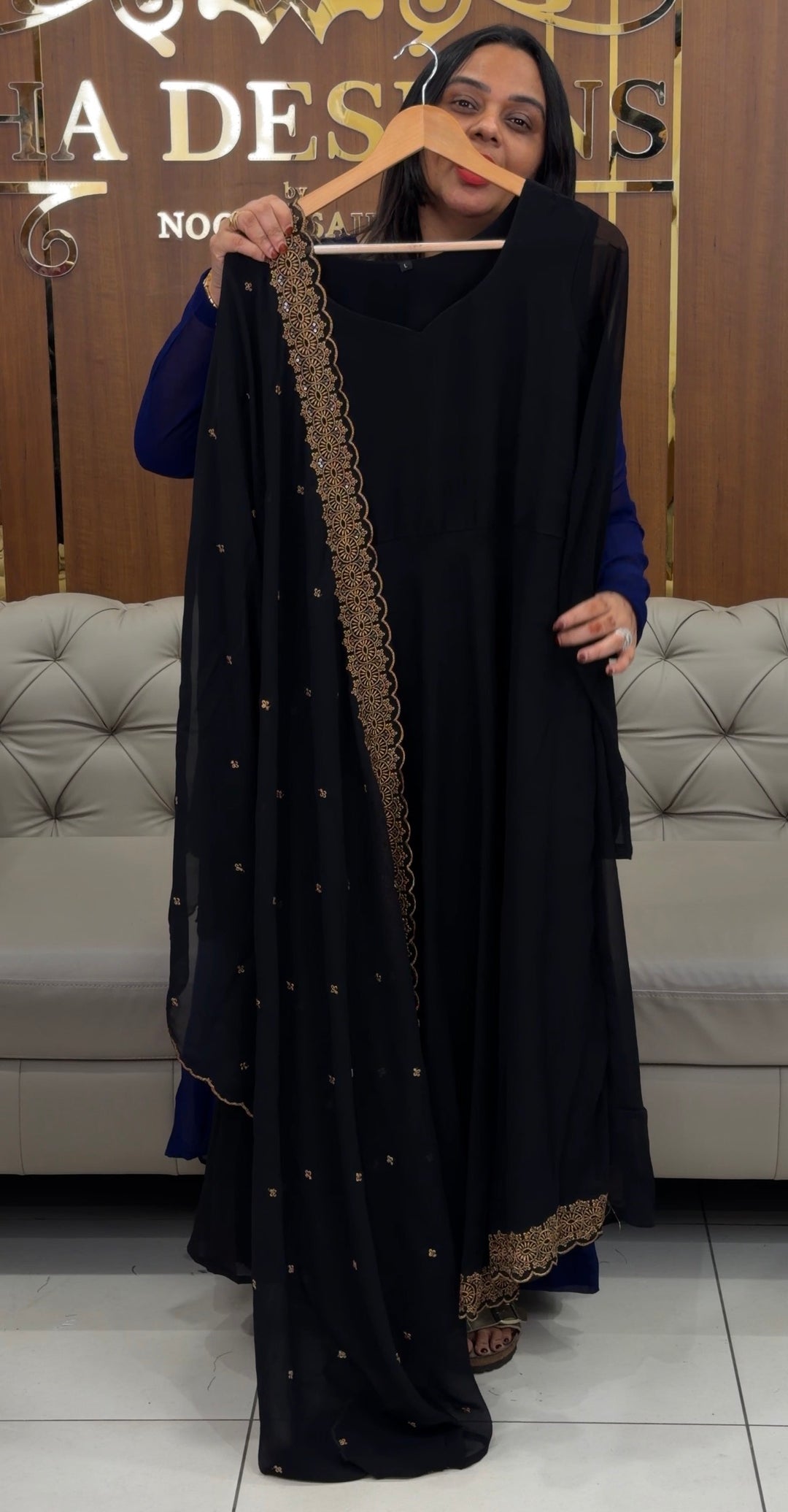 FAUX GEORGETTE ANARKALI TOP AND DUPATTA - NUWA-781