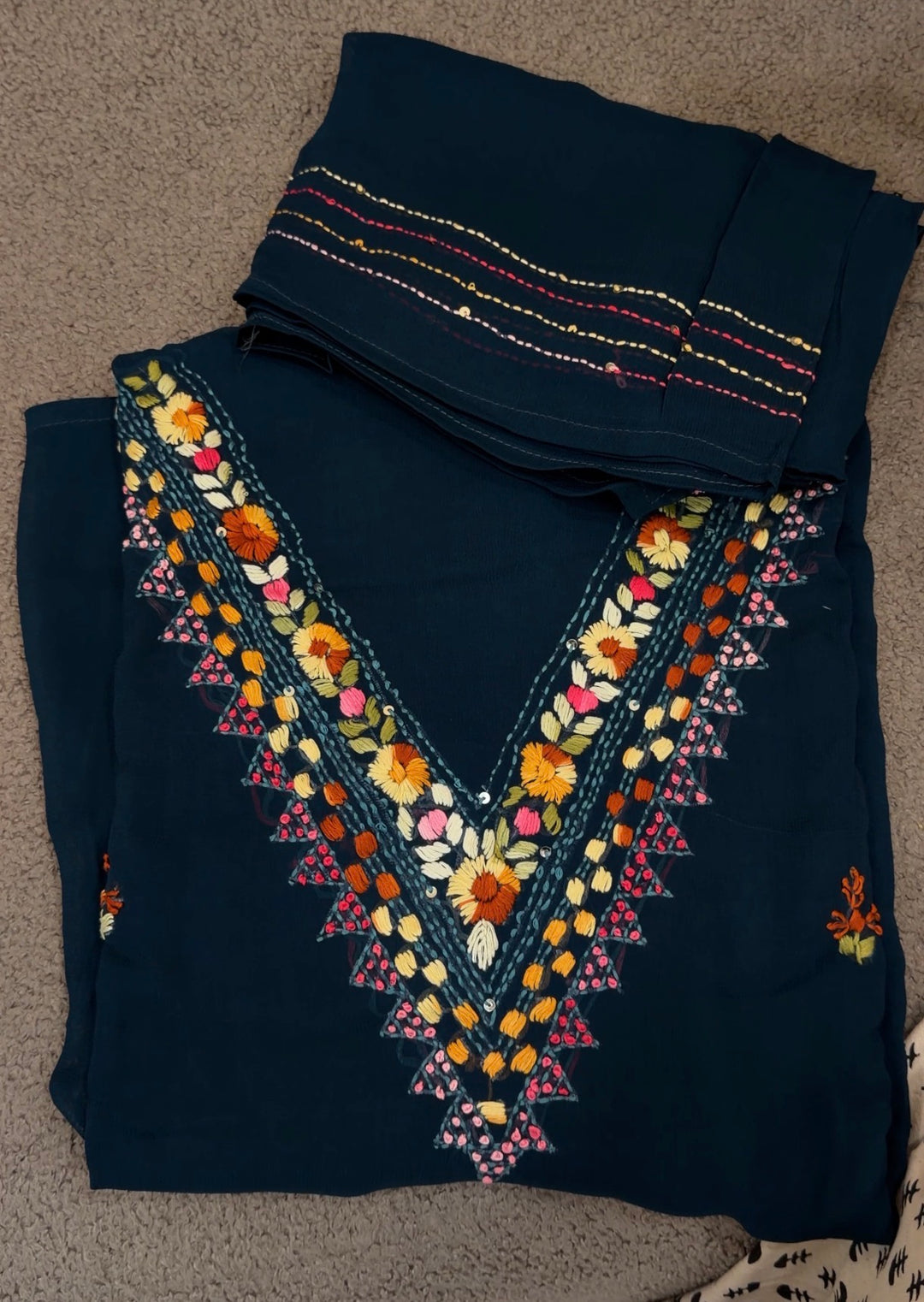 LUCKNOWI CHIKANKARI UNSTITCHED SALWAR SUITS - NUWA-1952
