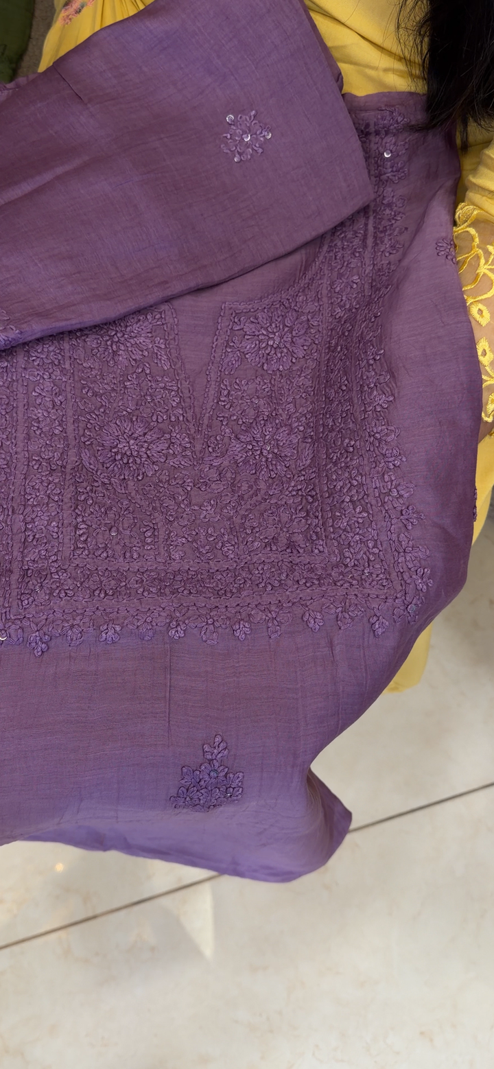 CHIKANKARI UNSTITCHED SALWAR SUITS - NUWA - 2338