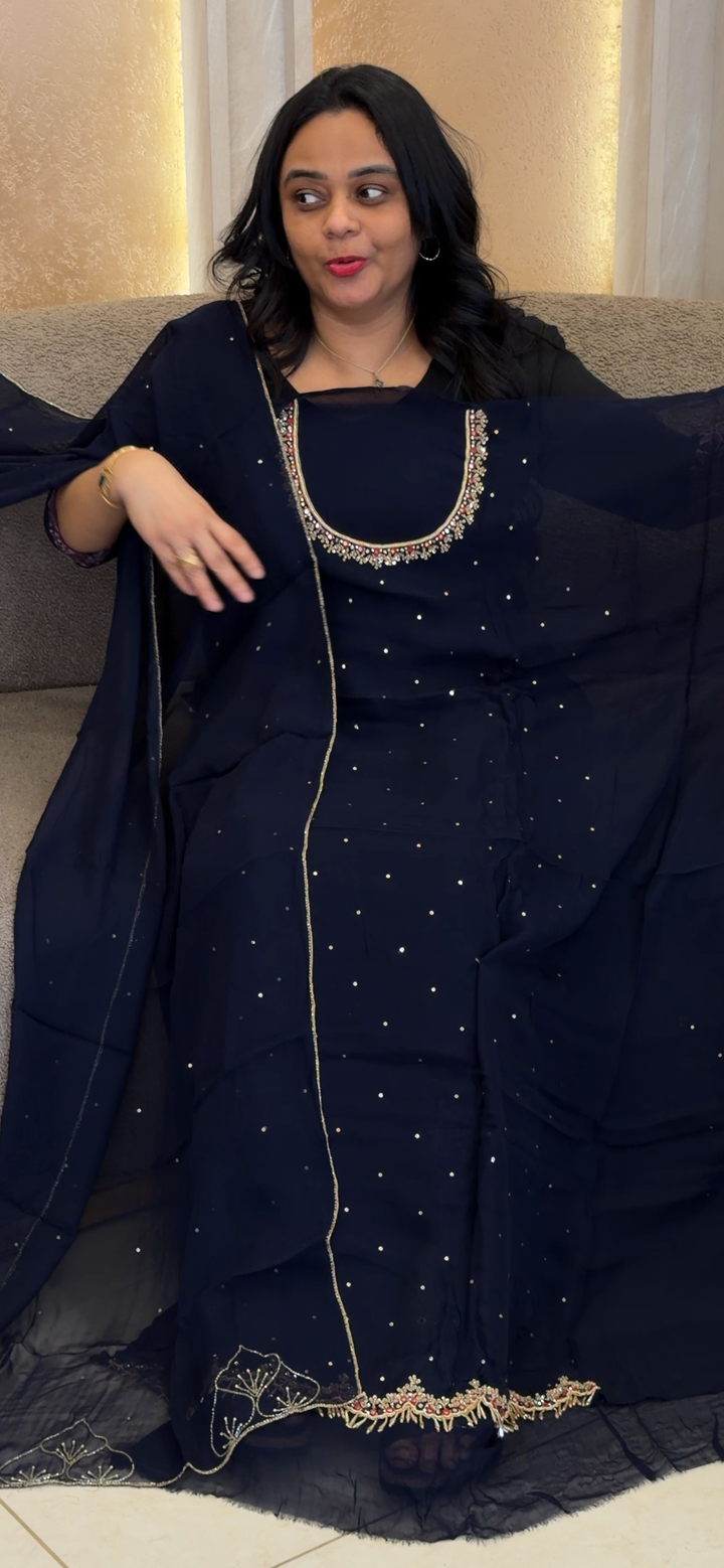 HANDWORKED UNSTITCHED SALWAR SUITS - NUWA - 2027