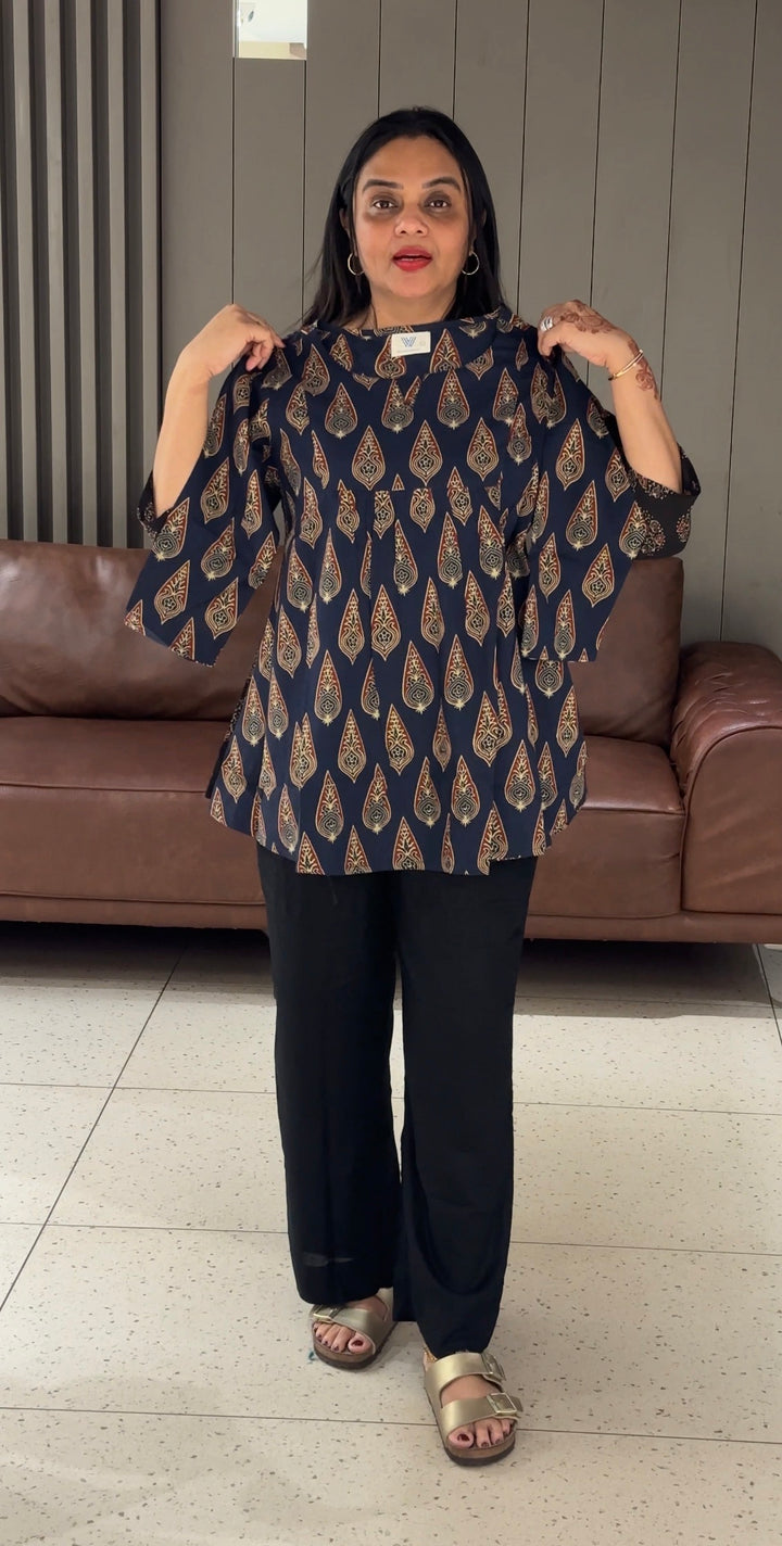 COTTON PRINTED SHORT TOPS - NUWA-649