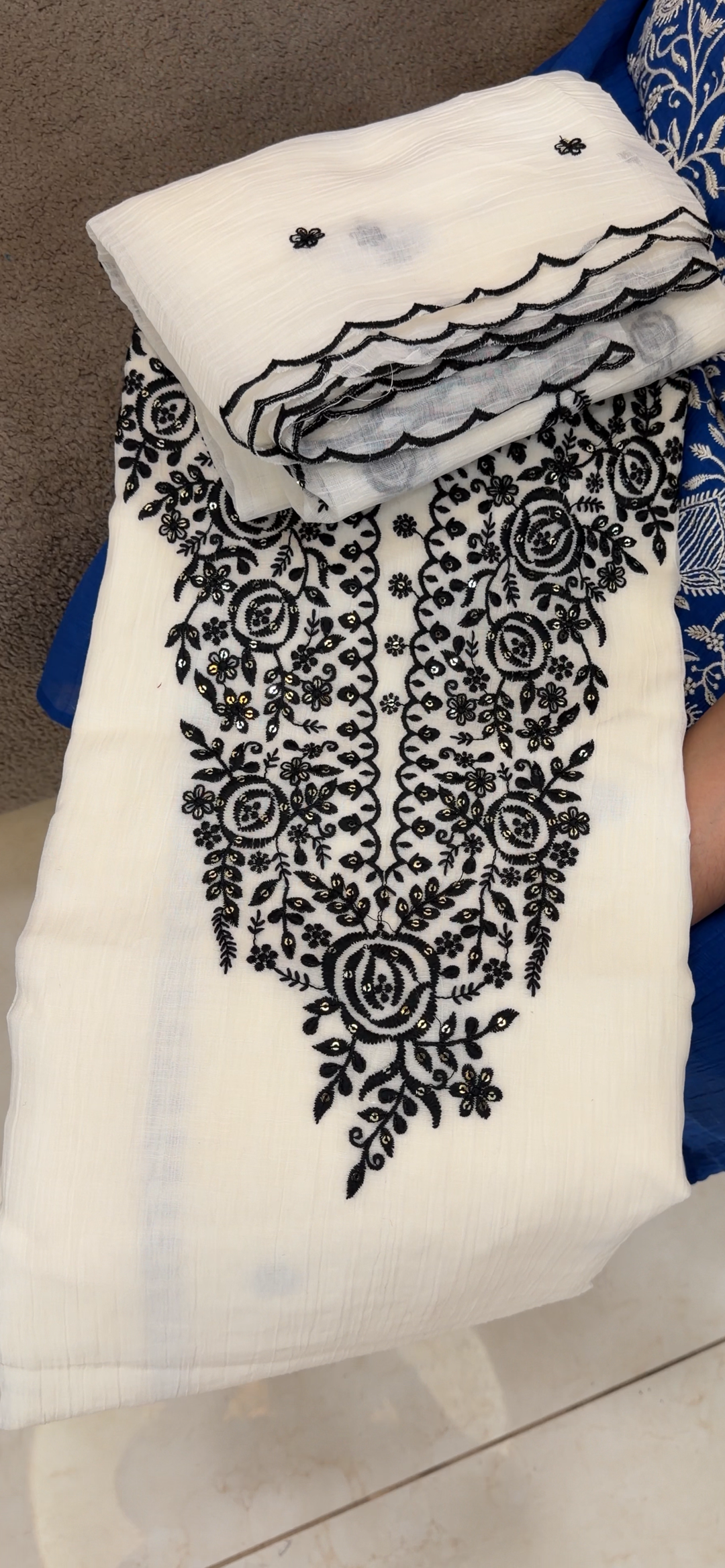 MUL CRUSHED UNSTITCHED SALWAR SUITS - NUWA - 1763