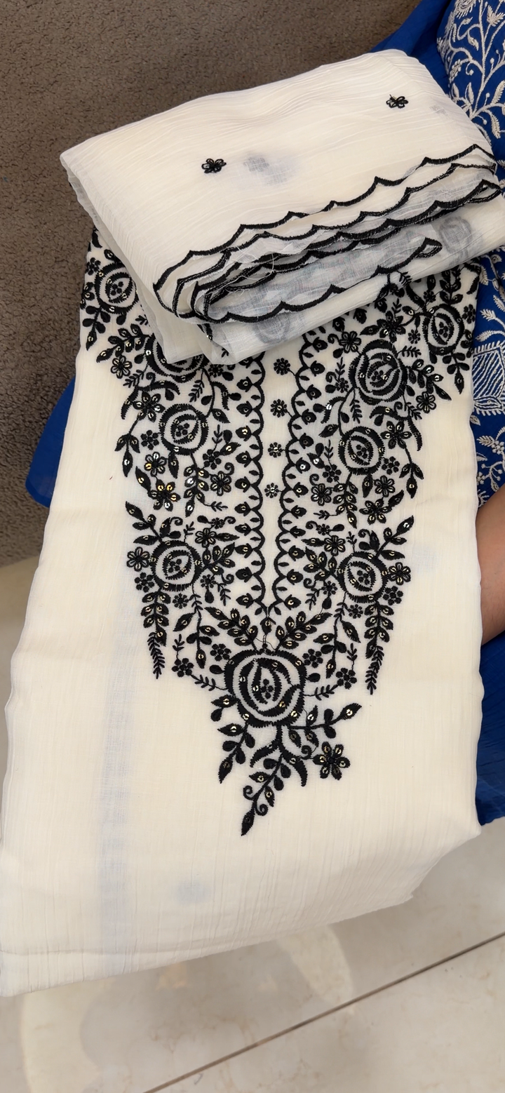 MUL CRUSHED UNSTITCHED SALWAR SUITS - NUWA - 1763