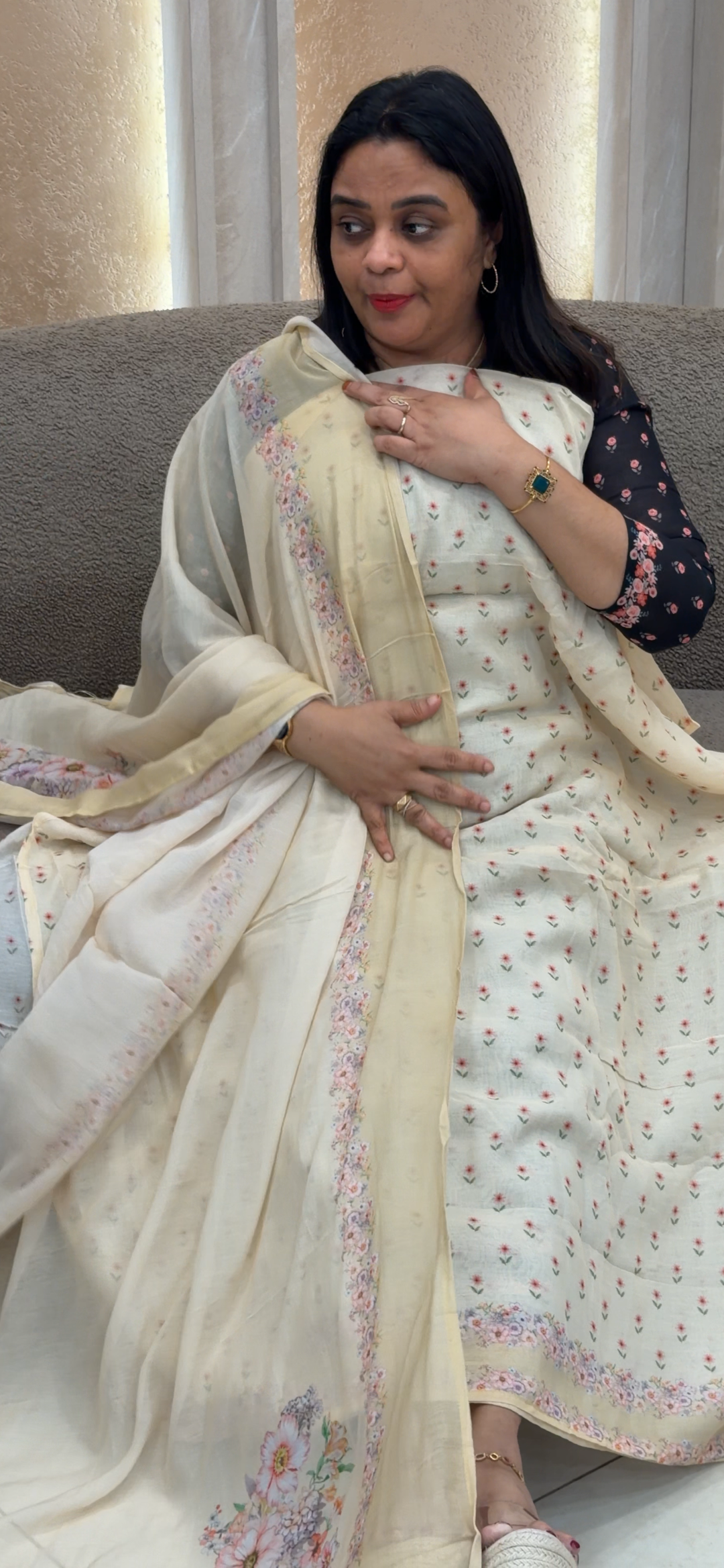 MUL CHANDERI UNSTITCHED SALWAR SUITS - NUWA - 1355