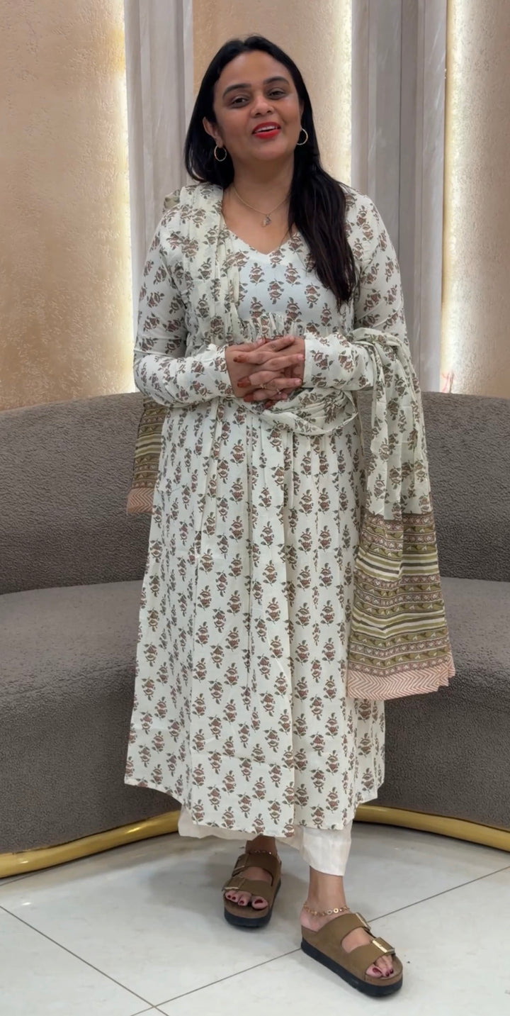 PRINTED COTTON TOP AND DUPATTA - NUWA-1602