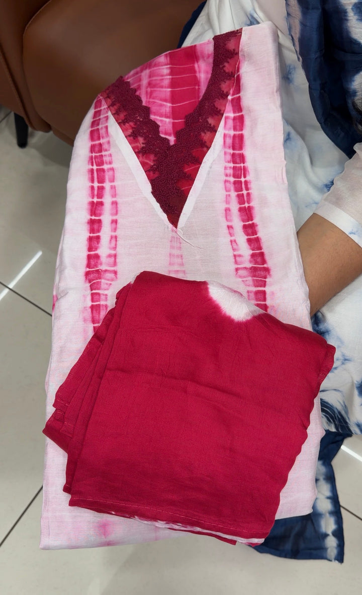 TIE AND DYE UNSTITCHED SALWAR SUITS - NUWA-1854