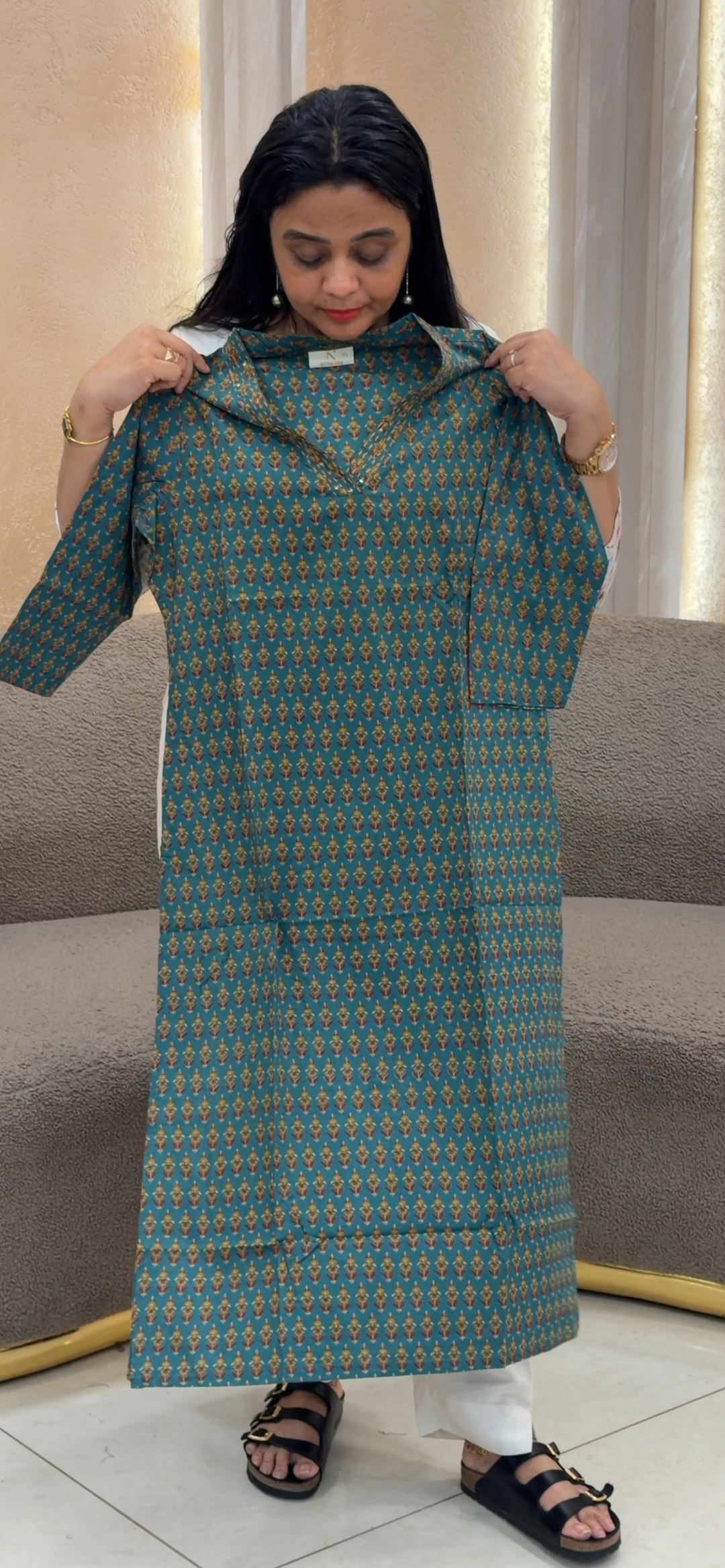 COTTON LONG SLITTED TOPS - NUWA - 2313