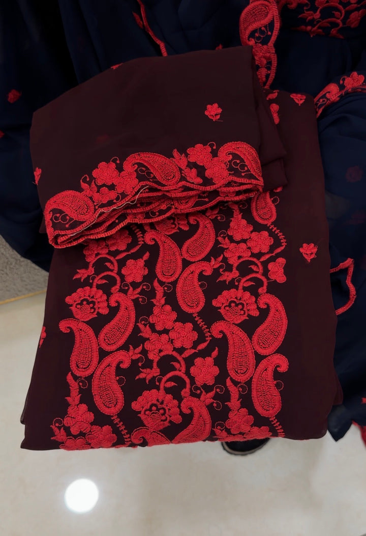 IN-HOUSE FAUX GEORGETTE TOP,BOTTOM AND DUPATTA - IHA 1664