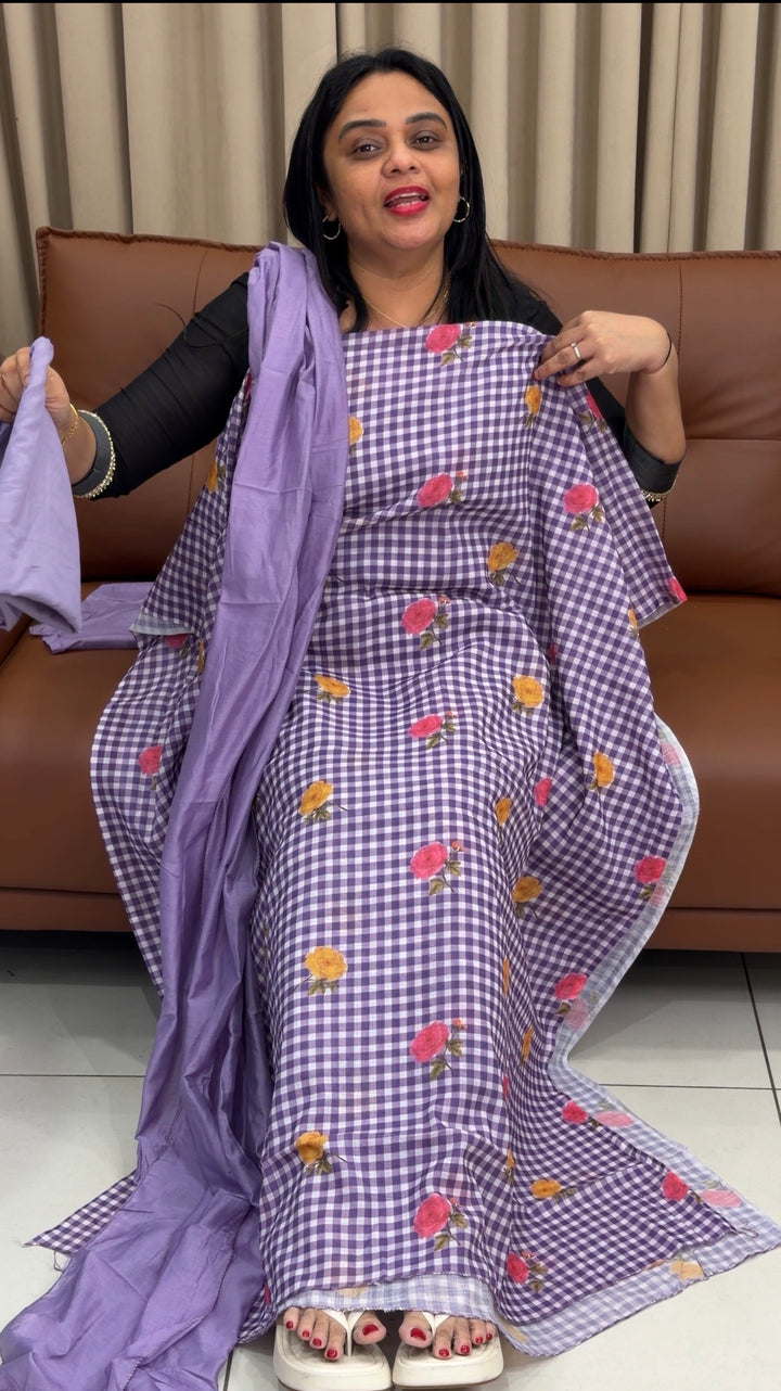 SEMI LINEN UNSTITCHED SALWAR SUITS - NUWA-1700