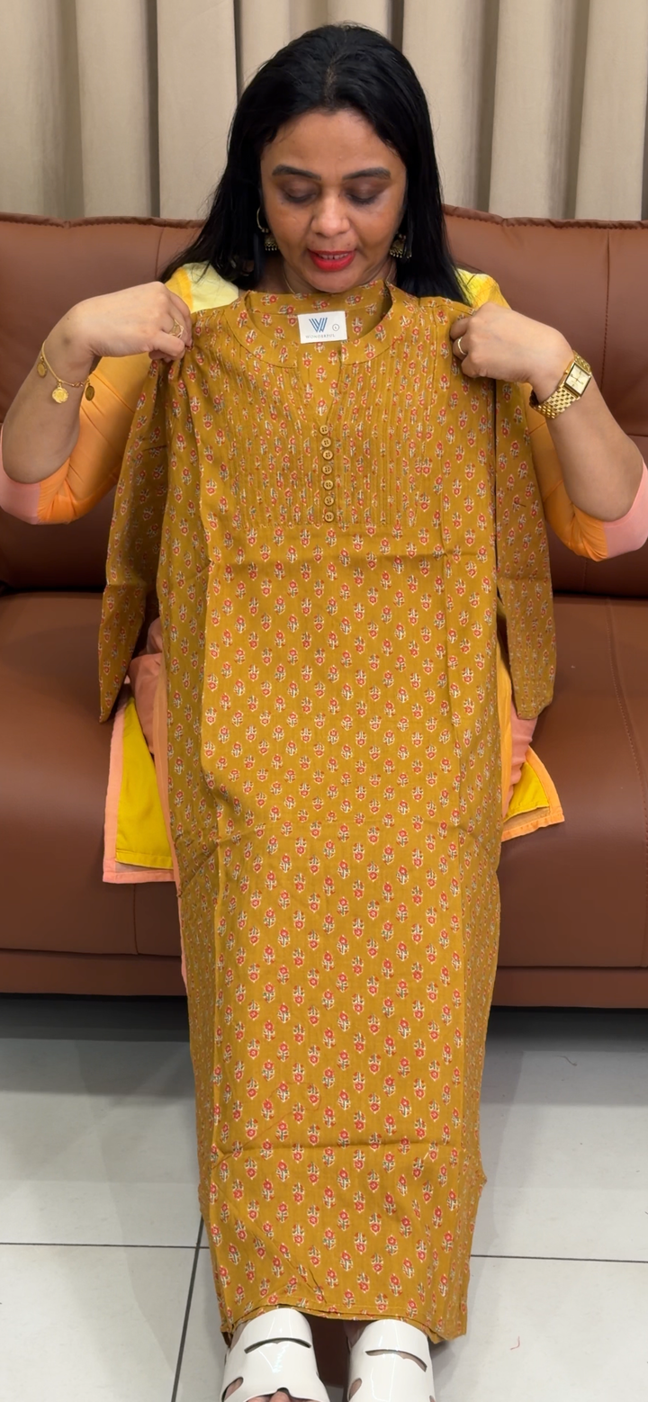 OFFER SALE AJRAKH PRINTED LONG SLITTED TOPS - NUWA - 2386