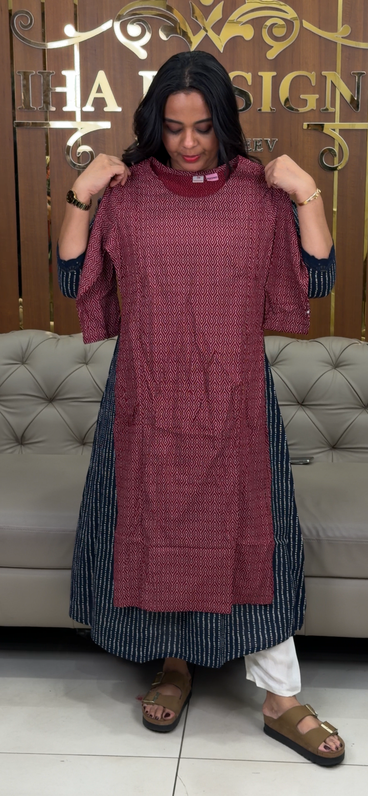 COTTON LONG SLITTED  TOPS - NUWA - 1074