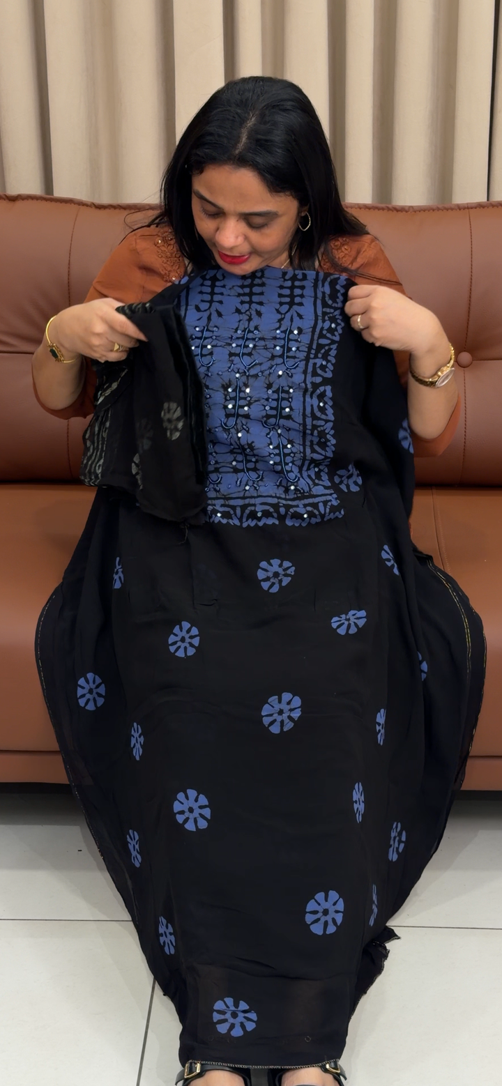 VISCOSE GEORGETTE UNSTITCHED SALWAR SUITS - NUWA - 1729