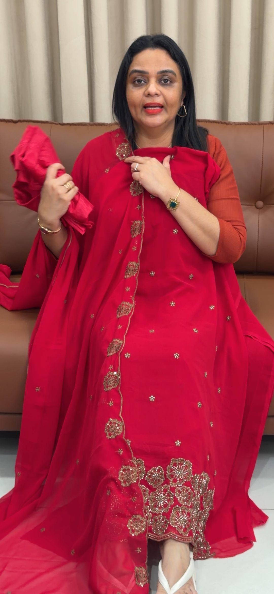 FAUX GEORGETTE UNSTITCHED SALWAR SUITS - NUWA - 1418