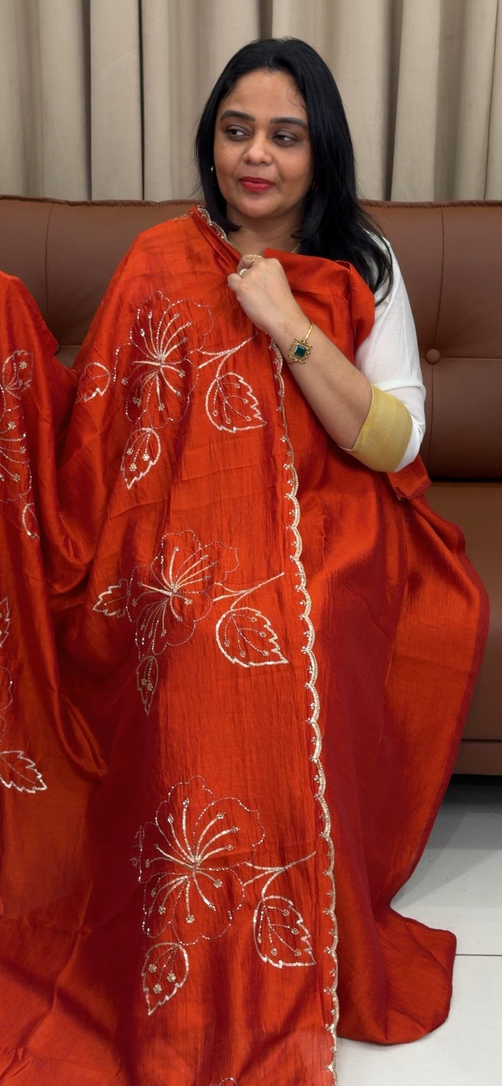 SEMI RAW SILK UNSTITCHED SLAWAR SUITS - NUWA - 1389