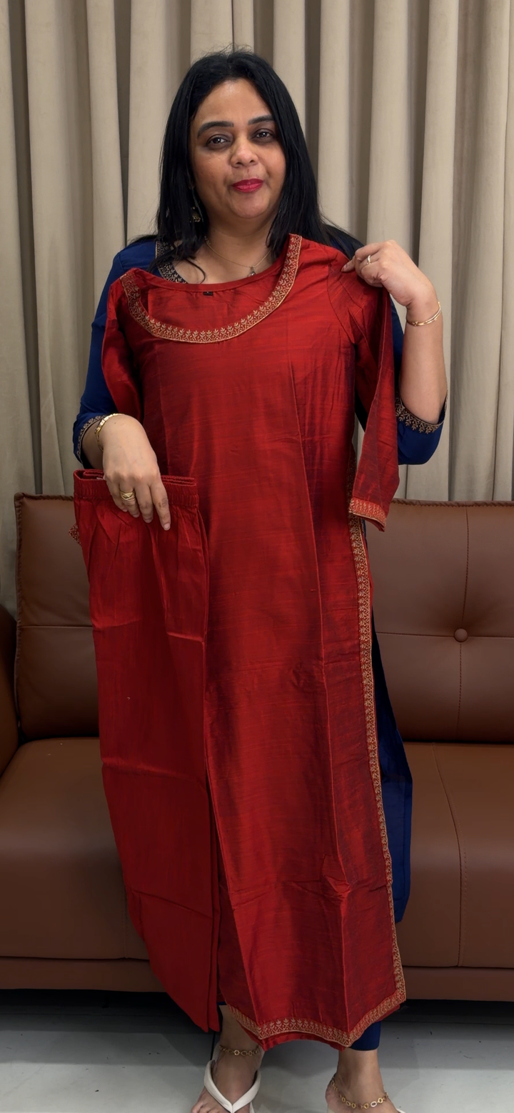 SLUB SILK CO-ORD SETS - NUWA - 1559
