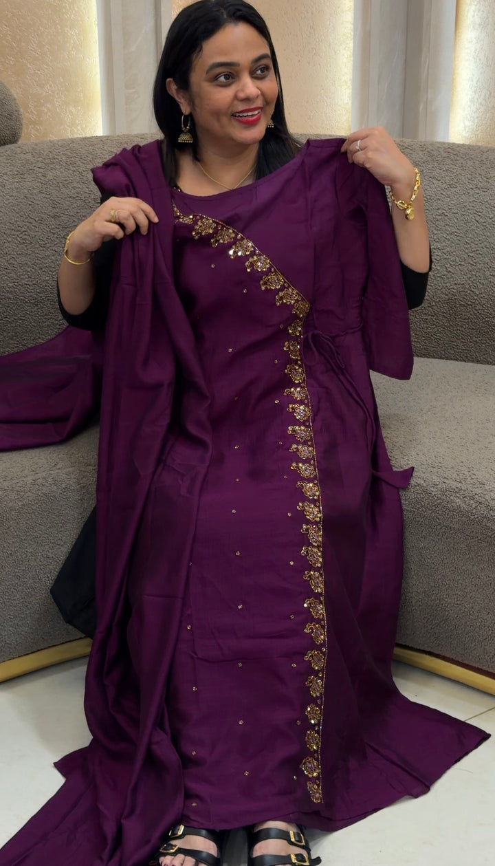 IN-HOUSE HAND WORKED TOP AND DUPATTA - NUWA-1642