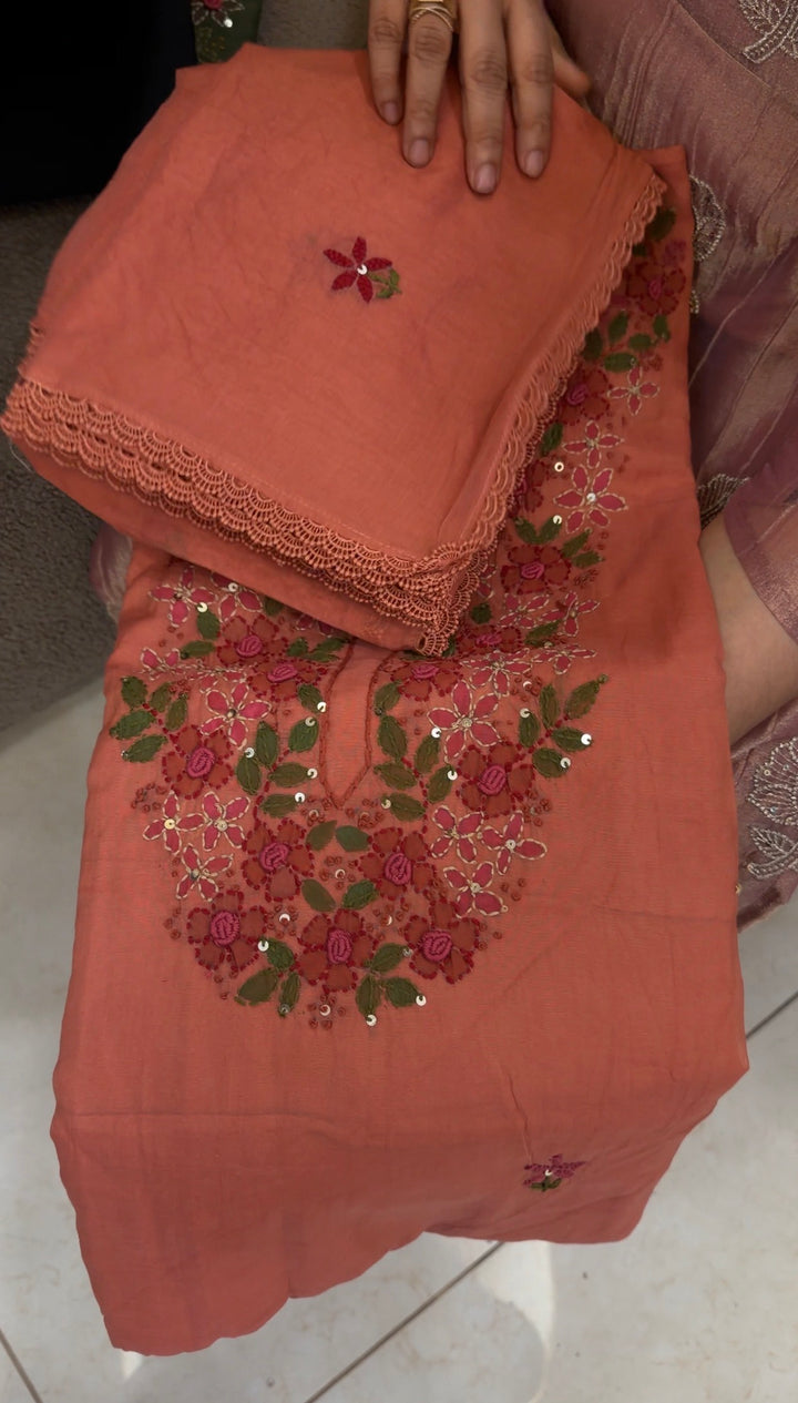 MALAI CHANDERI UNSTITCHED SALWAR SUITS - NUWA-1644