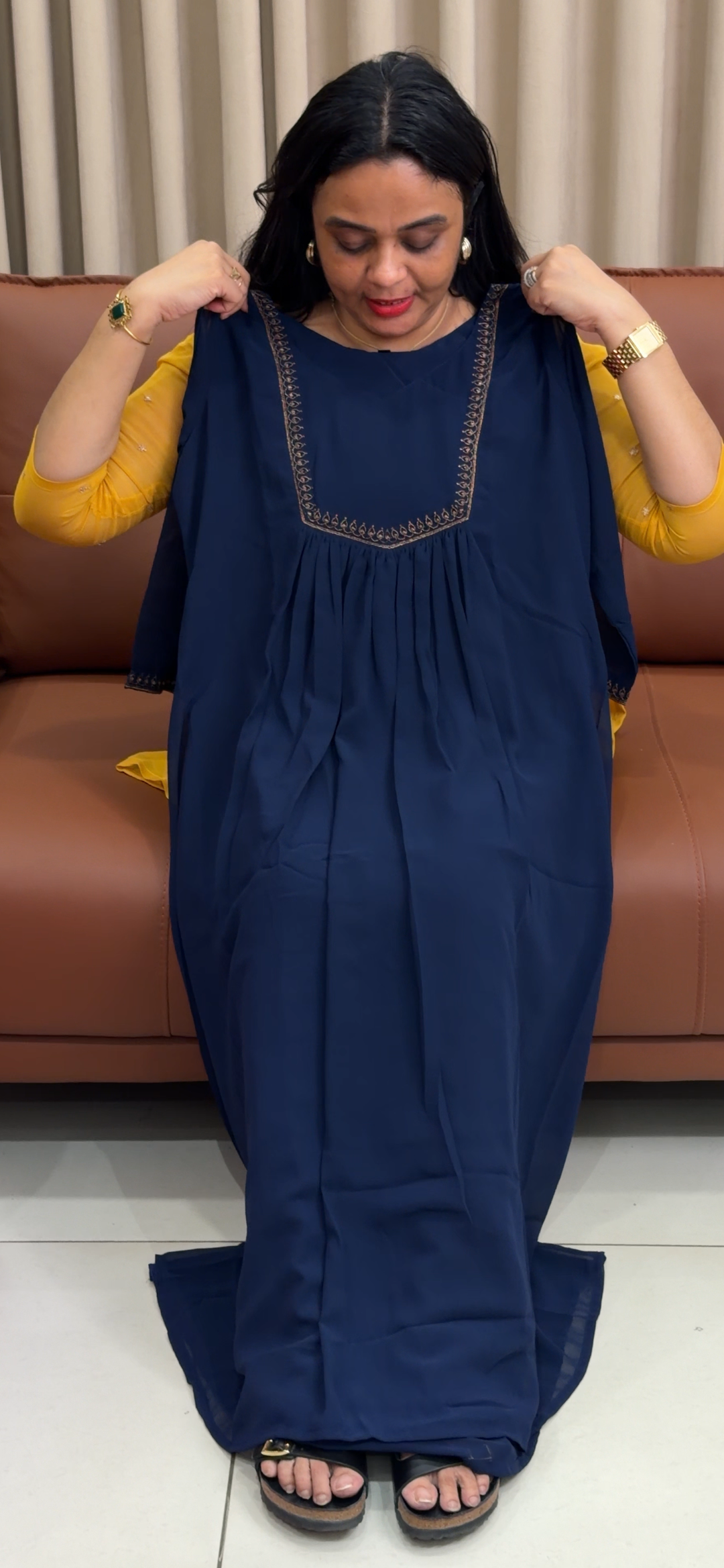 FAUX GEORGETTE LONG TOPS - NUWA - 2179