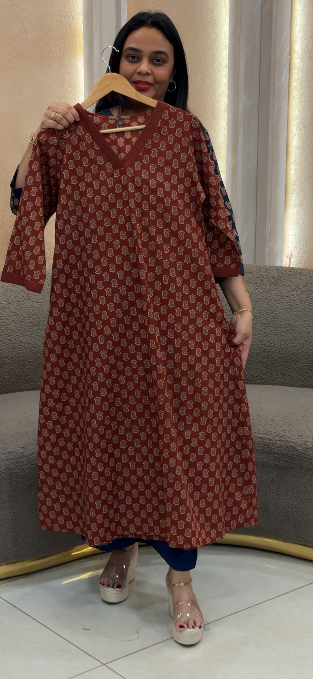 COTTON PRINTED ALINE TOPS - NUWA - 1254