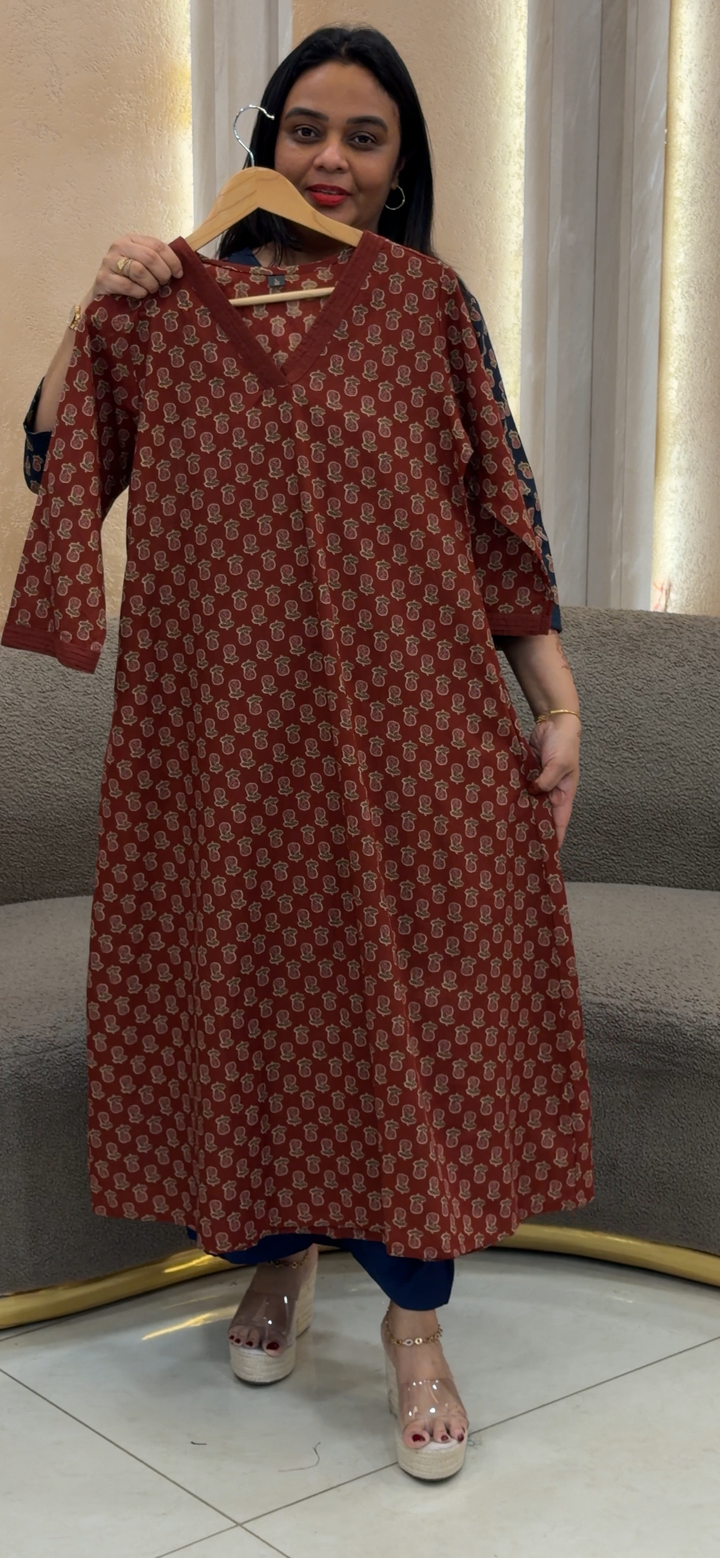 COTTON PRINTED ALINE TOPS - NUWA - 1254