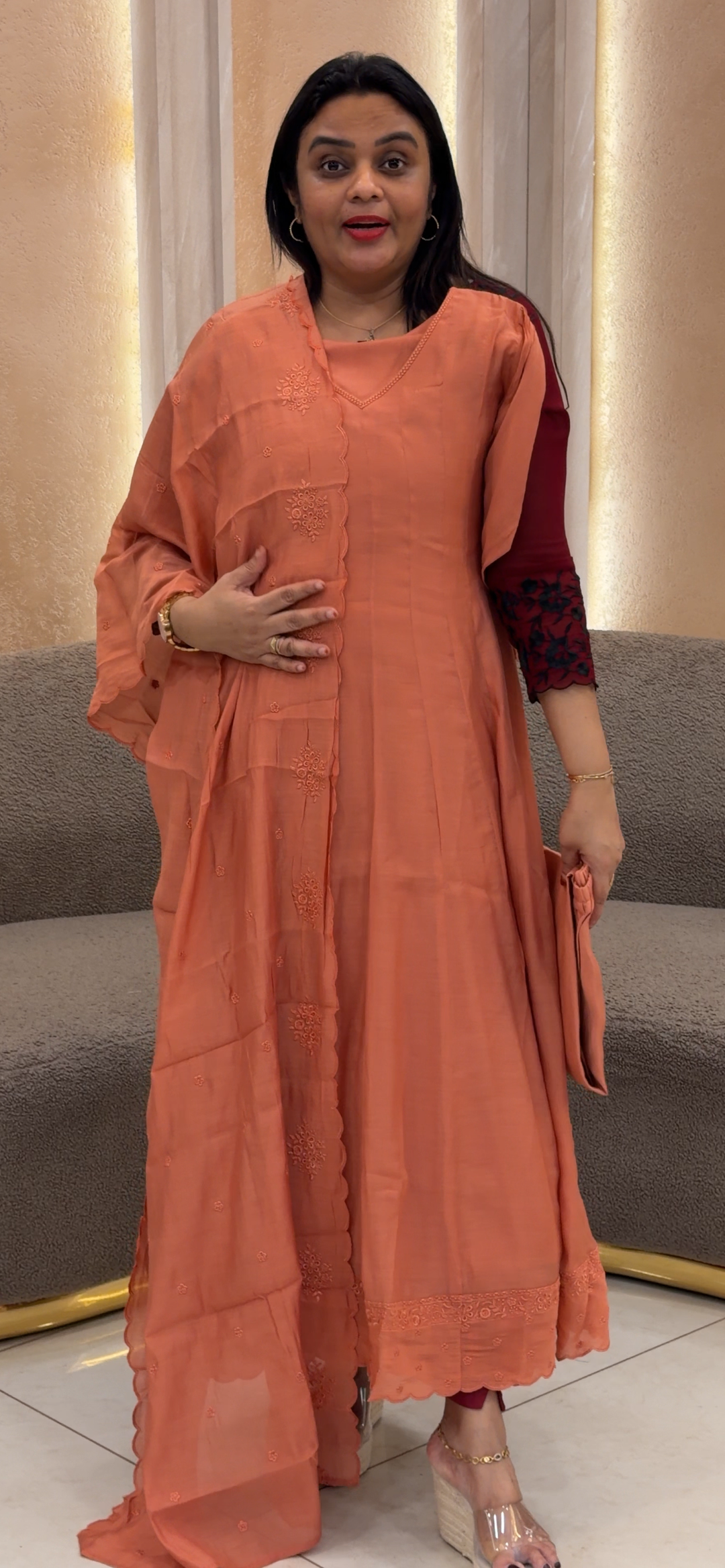 ANARKALI TOP, BOTTOM AND DUPATTA - NUWA - 1171