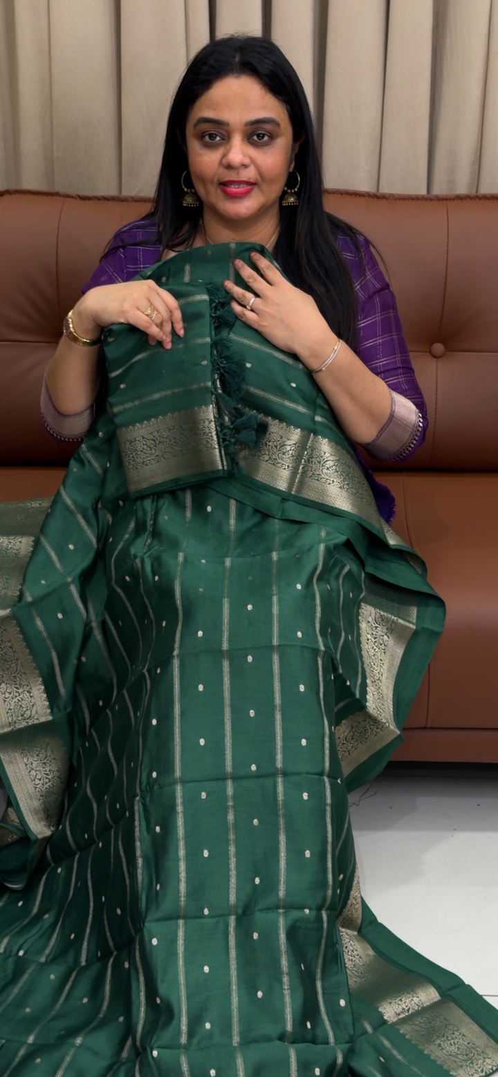 MUL CHANDERI UNSTITCHED SALWAR SUITS - NUWA - 1560