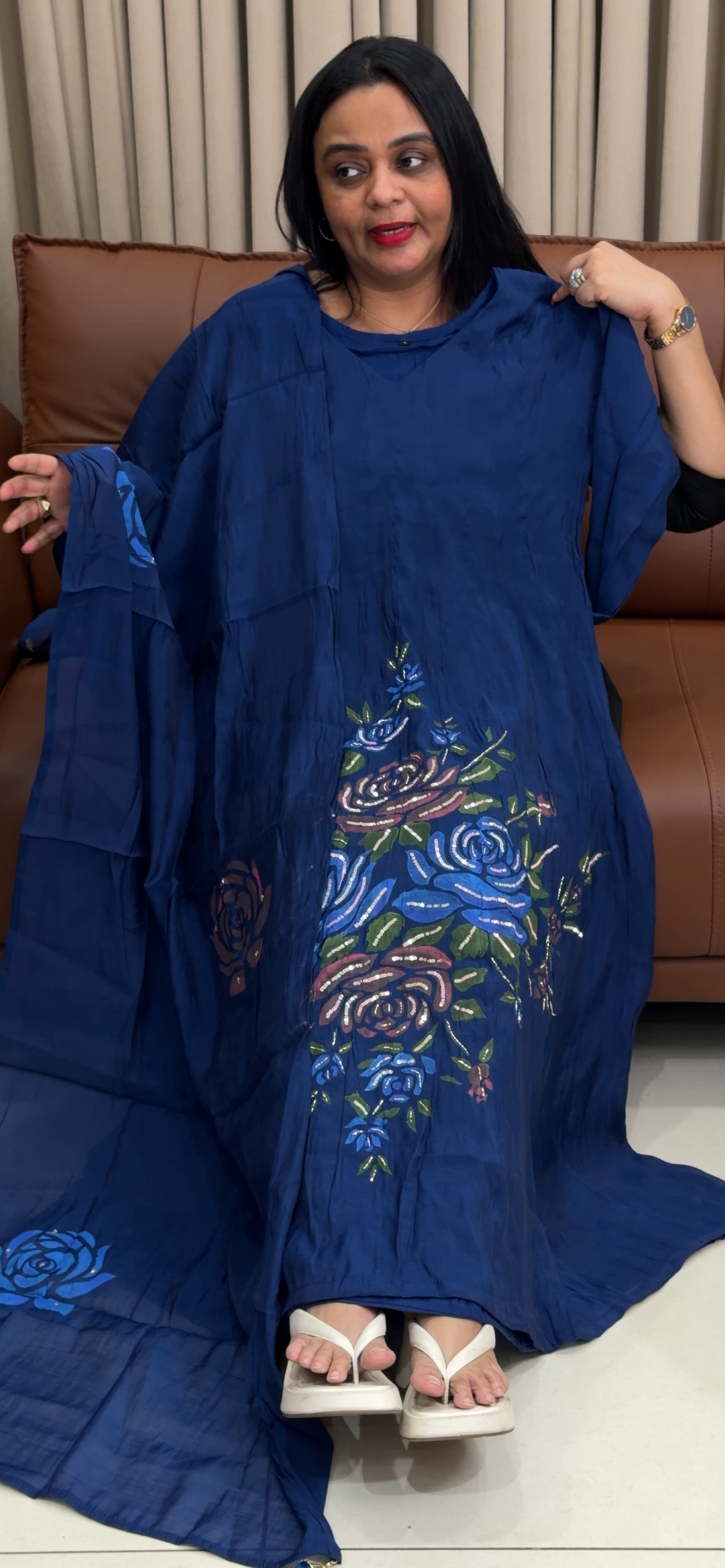 MALAI CHANDERI ANARKALI TOP, BOTTOM AND DUPATTA - NUWA - 1917
