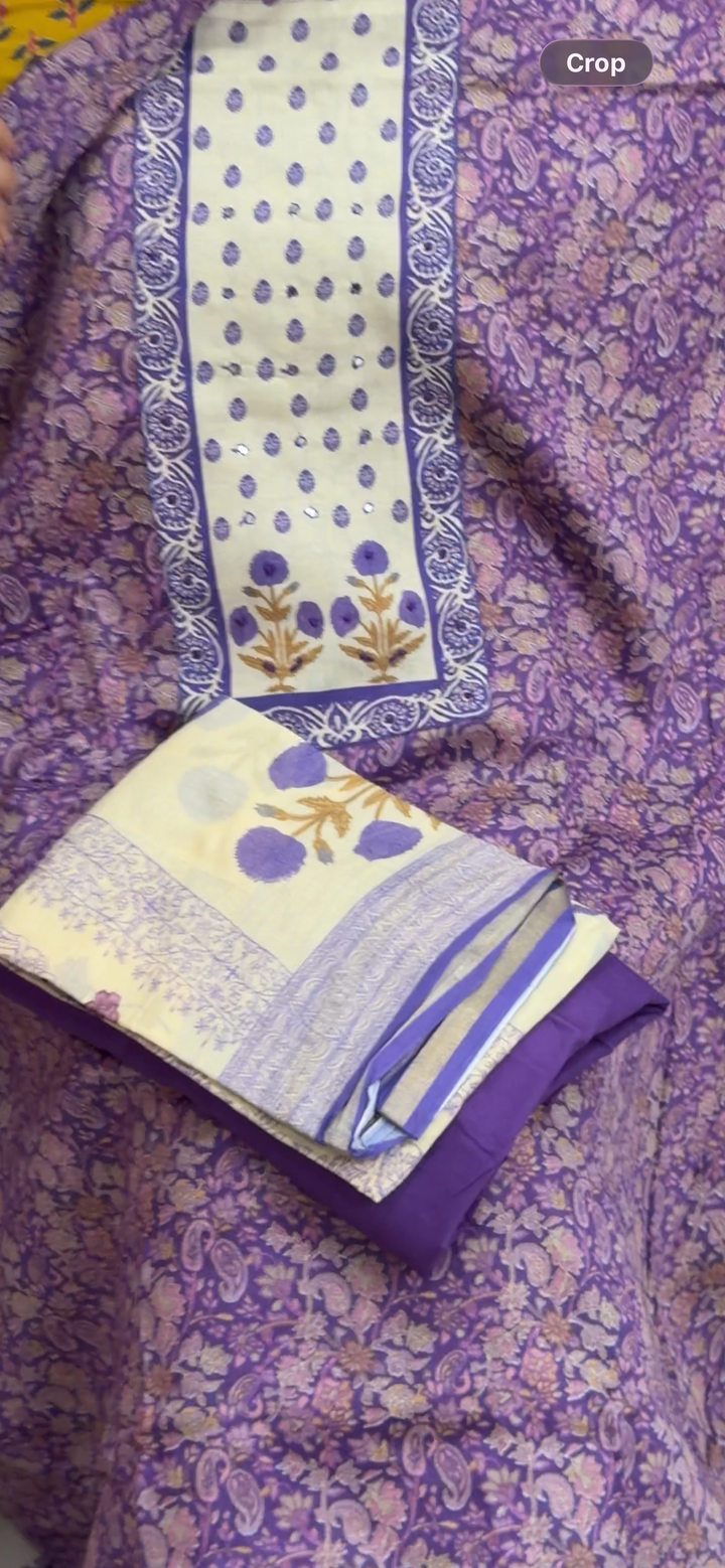 PRINTED COTTON UNSTITCHED SALWAR SUITS - NUWA  - 2221