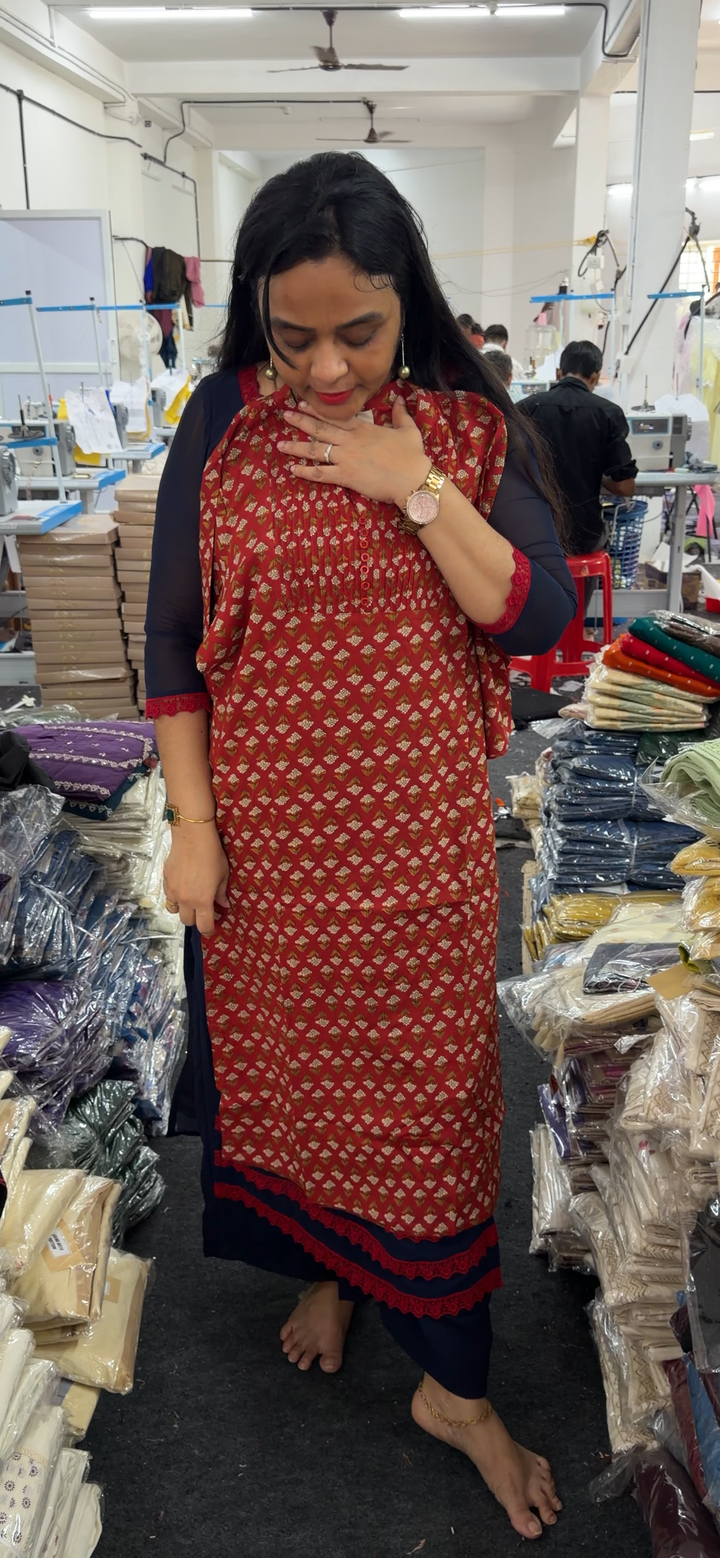 PRINTED RAYON LONG TOPS - NUWA - 2207
