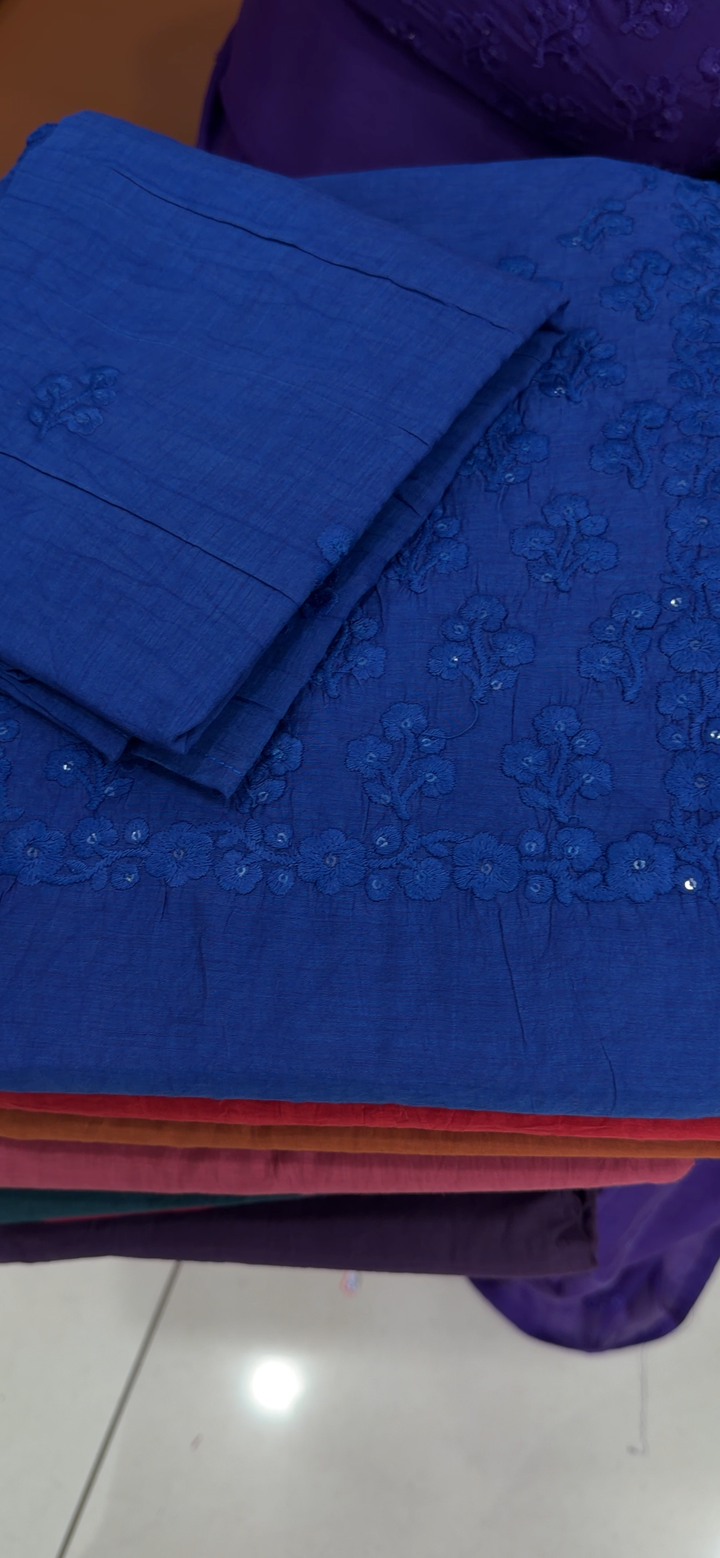 MALAI CHANDERI UNSTITCHED SALWAR SUITS - NUWA - 1554