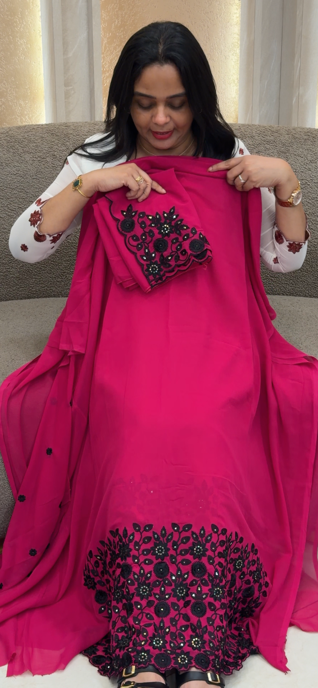 FAUX GEORGETTE UNSTITCHED SALWAR SUITS - NUWA - 1756