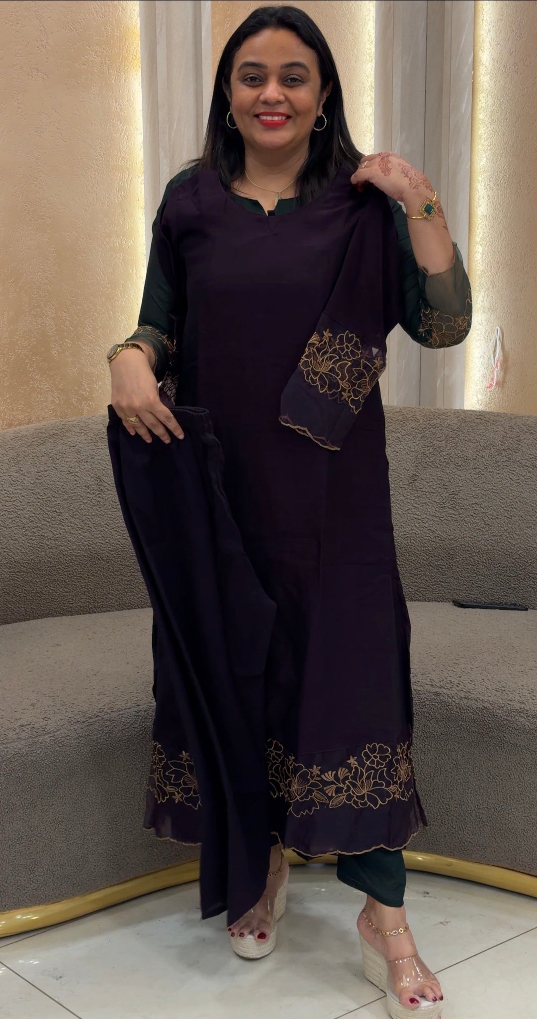 SEMI RAW SILK CO-ORDS SETS - NUWA-1235