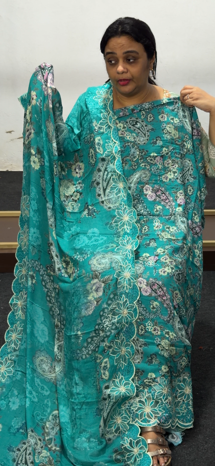 IN-HOUSE PRINTED COTTON UNSTITCHED SALWAR SUITS - NUWA - 2534