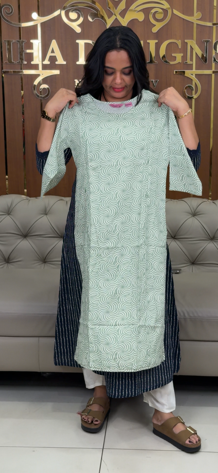 COTTON LONG SLITTED  TOPS - NUWA - 1074