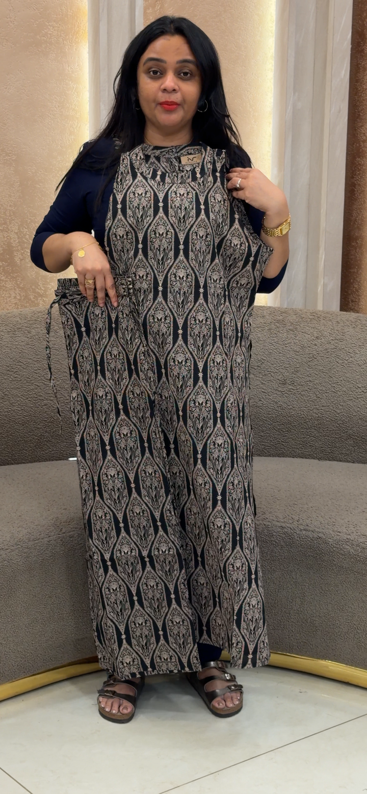 OFFER SALE AJRAKSH PRINTED SLEEVELESS TOP AND BOTTOM - NUWA - 2432