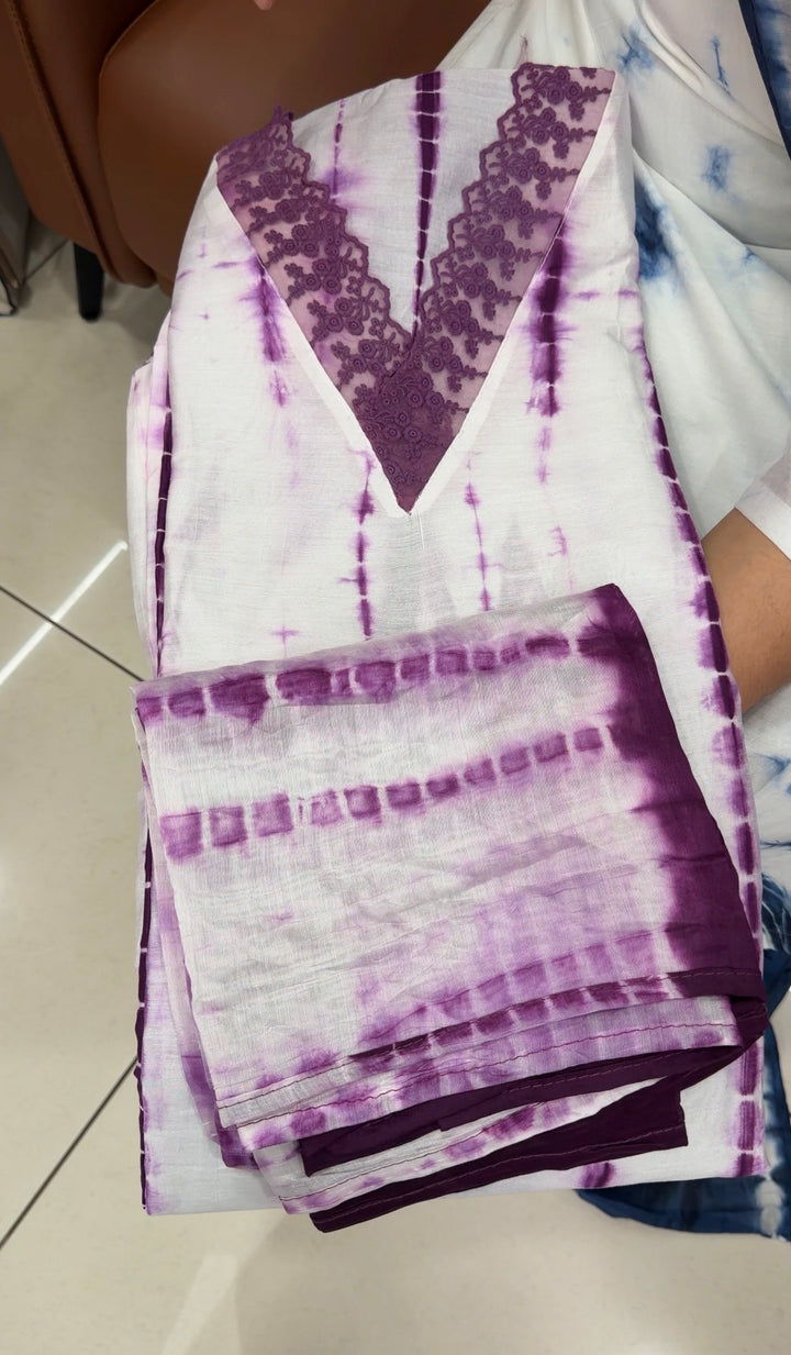 TIE AND DYE UNSTITCHED SALWAR SUITS - NUWA-1854