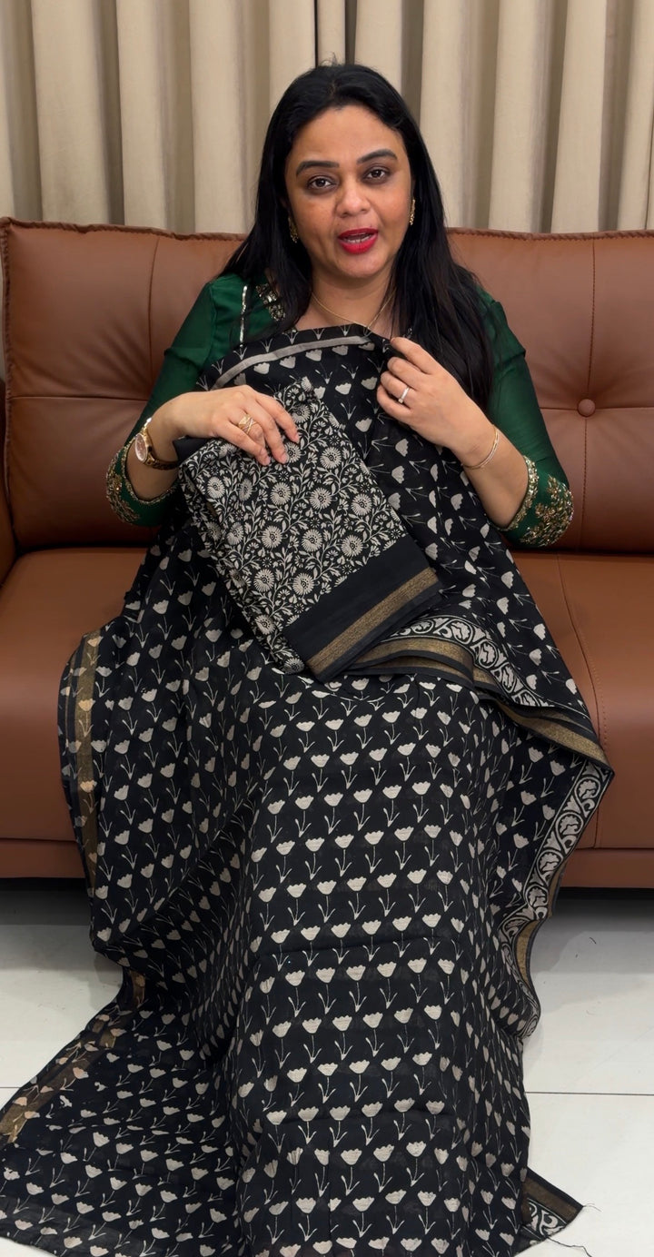PRINTED MAHESWARAI UNSTITCHED SALWAR SUITS - NUWA-1541