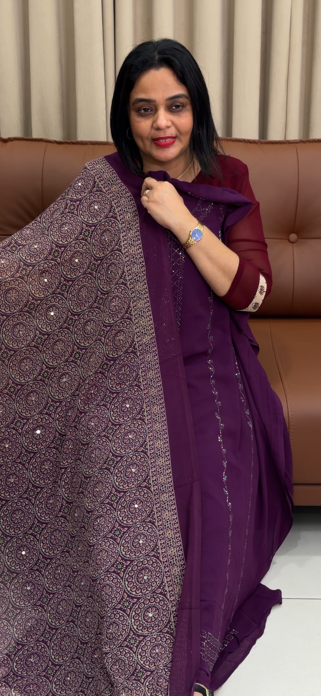 FAUX GEORGETTE UNSTITCHED SALWAR SUITS - NUWA - 1636