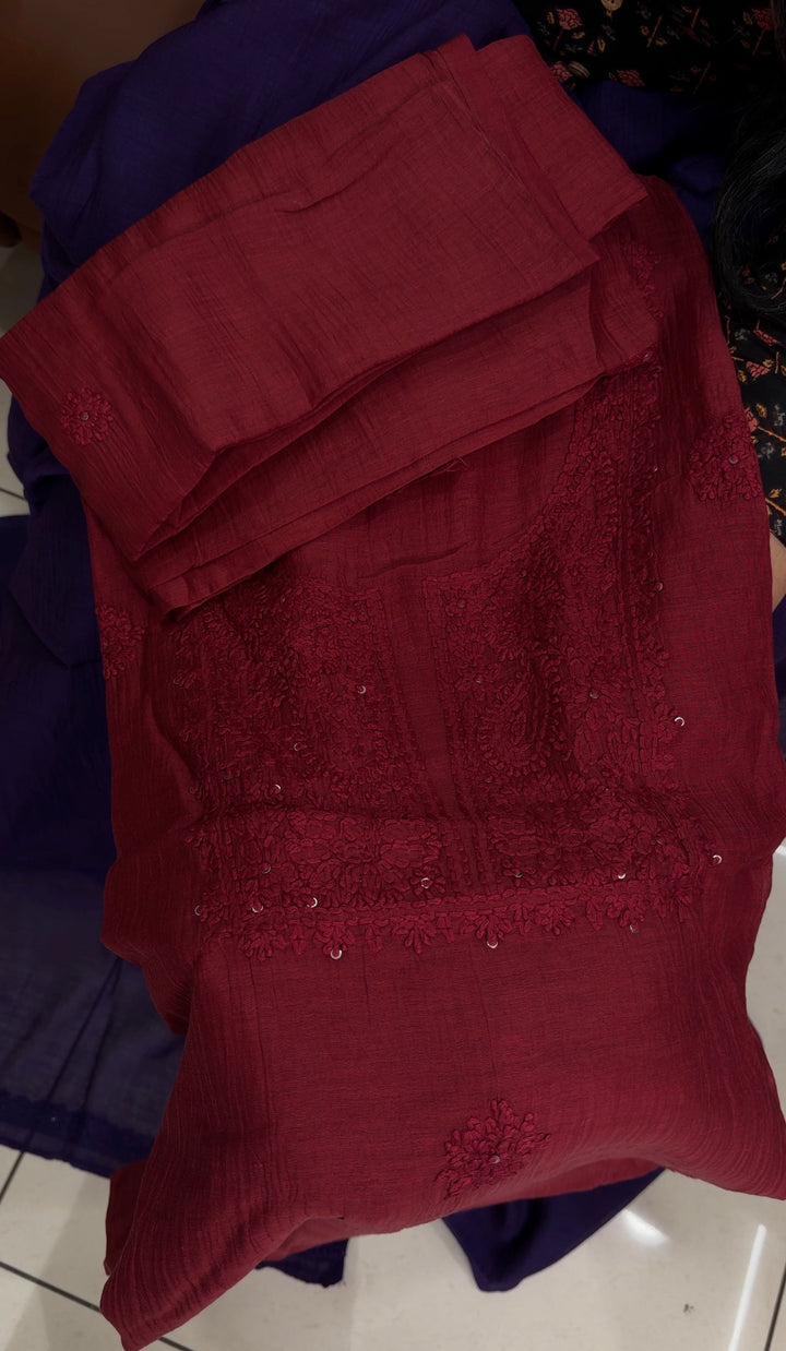 MALAI CHANDERI UNSTITCHED SALWAR SUITS - NUWA-1834