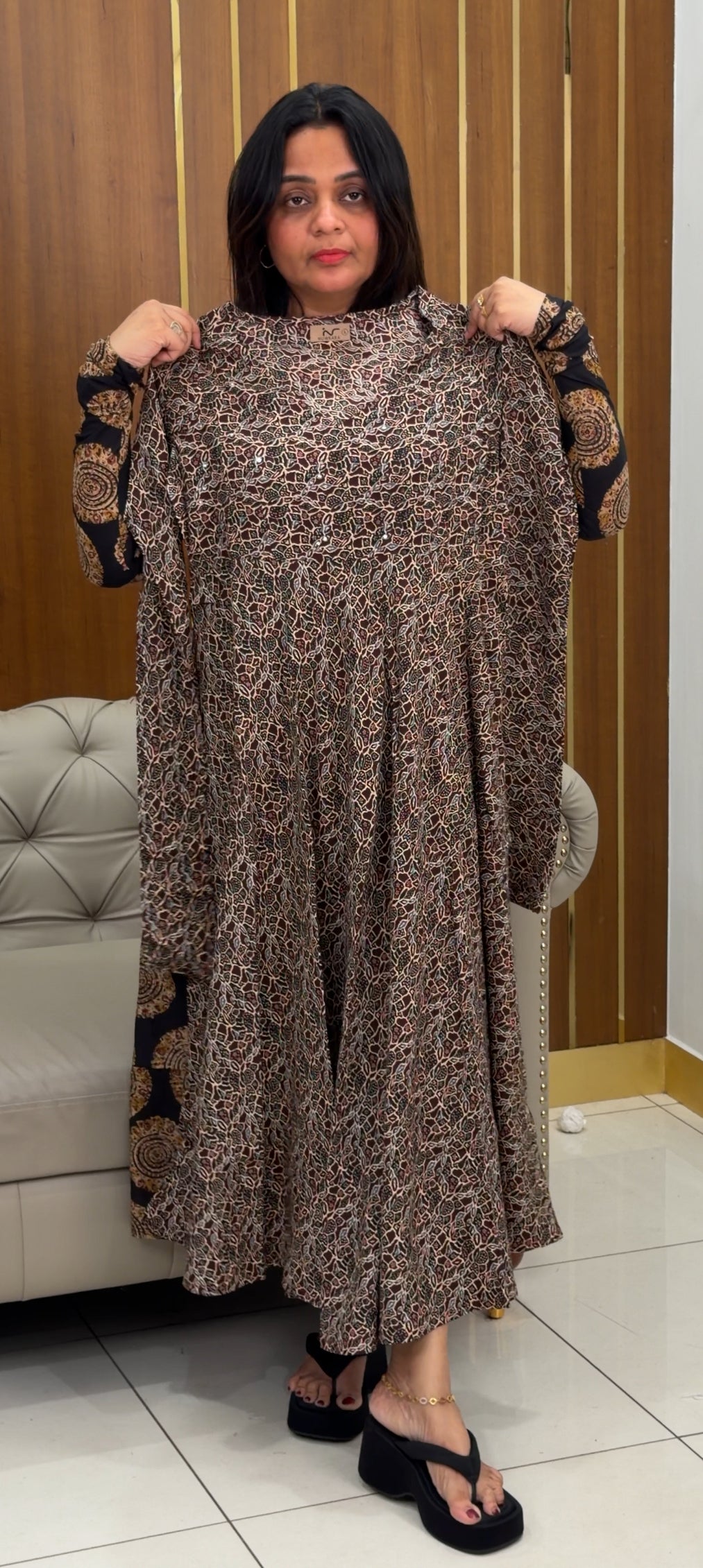 AJARKH PRINTED ANARKALI TOPS - NUWA-873