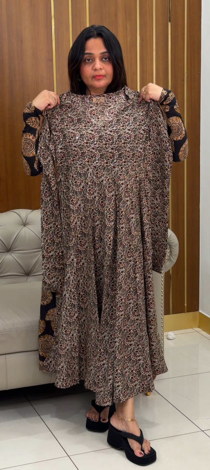 AJARKH PRINTED ANARKALI TOPS - NUWA-873