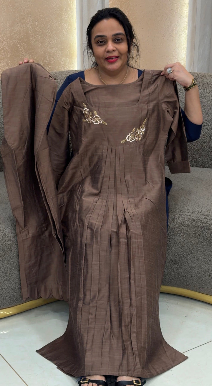 IN-HOUSE SEMI RAW SILK CO-ORDS SETS - NUWA-2056