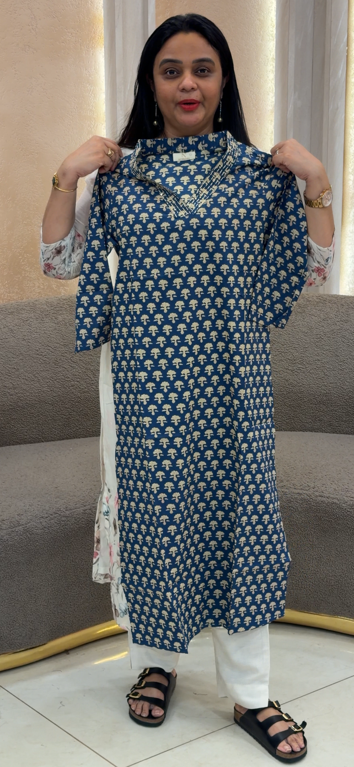 COTTON LONG SLITTED TOPS - NUWA - 2313
