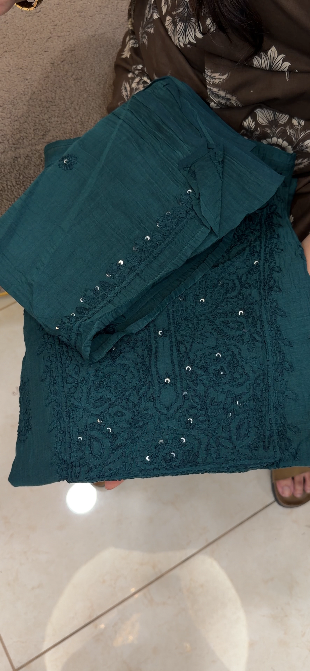 LUCKNOWI CHIKANKARI UNSTITCHED SALWAR SUITS - NUWA - 1396